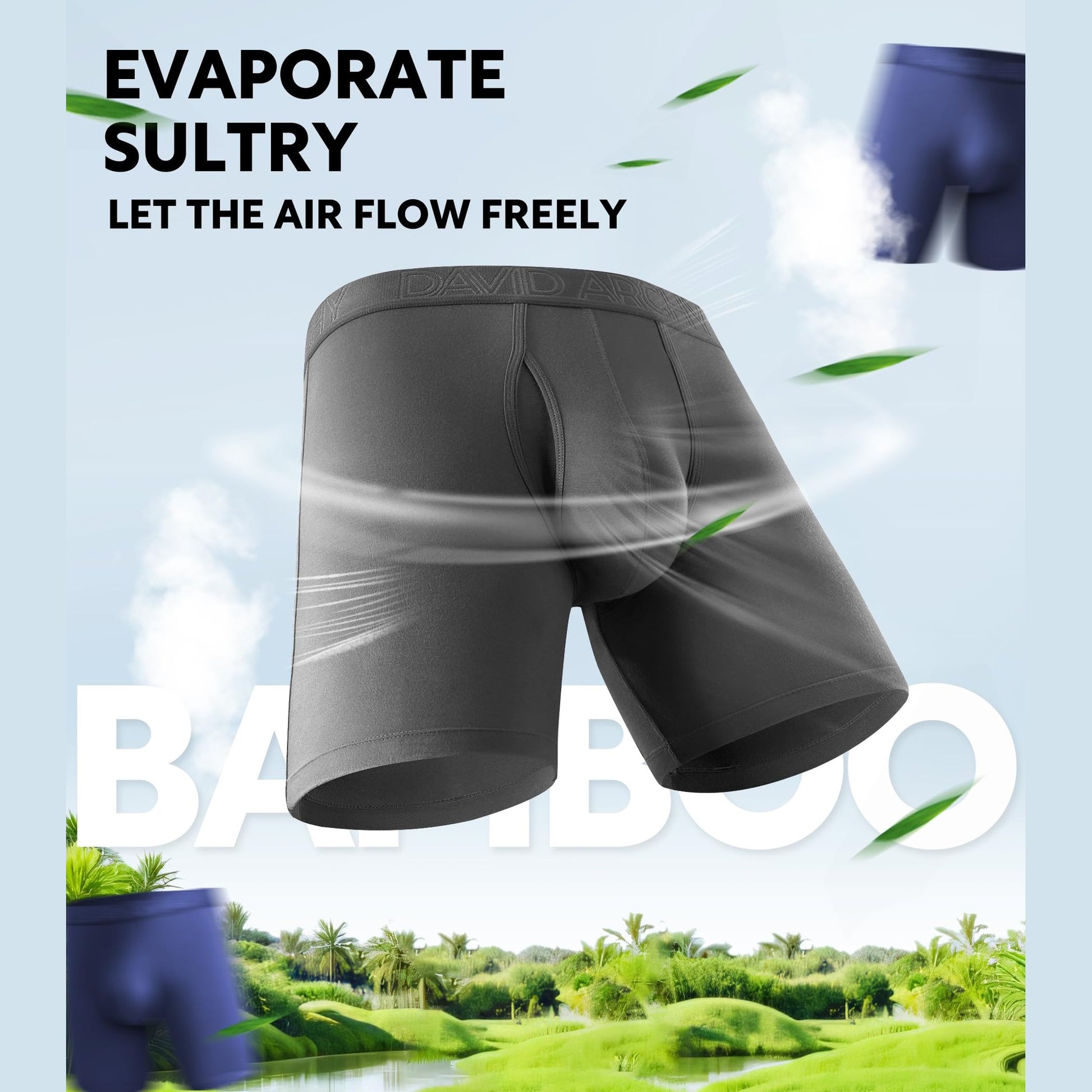 DAVID ARCHY Men’s Underwear Boxer Briefs Soft Comfortable Underwear Boxer Briefs for Men Breathable Moisture-Wicking 4 Pack (M, Black/Dark Gray - 5.5" in 4 Pack) - Medaid International