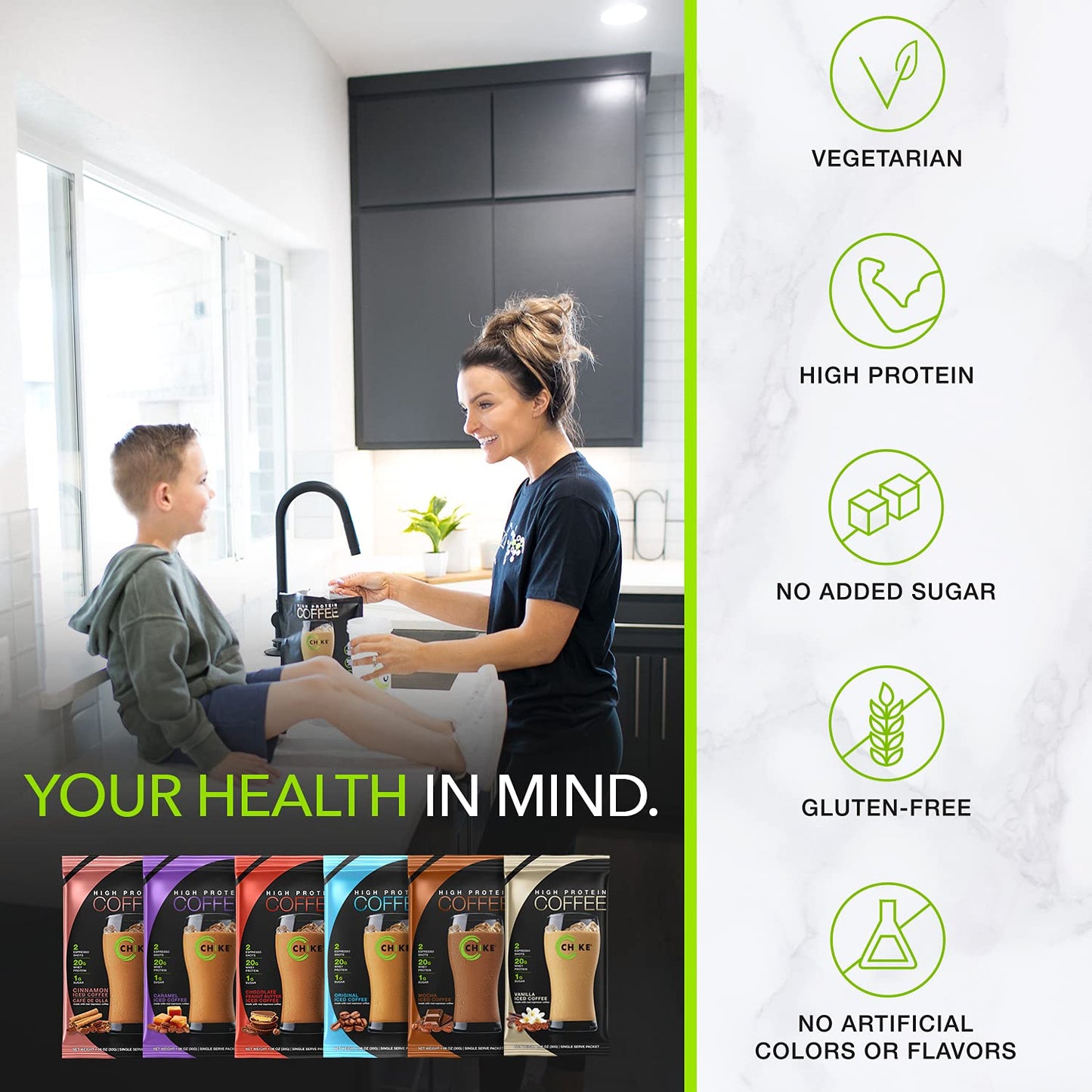 Chike High Protein Iced Coffee Sampler Pack, 20 G Protein, 2 Shots Espresso, 1 G Sugar, Keto Friendly and Gluten Free, 6 Single Serve Packets (packaging may vary) - Medaid International