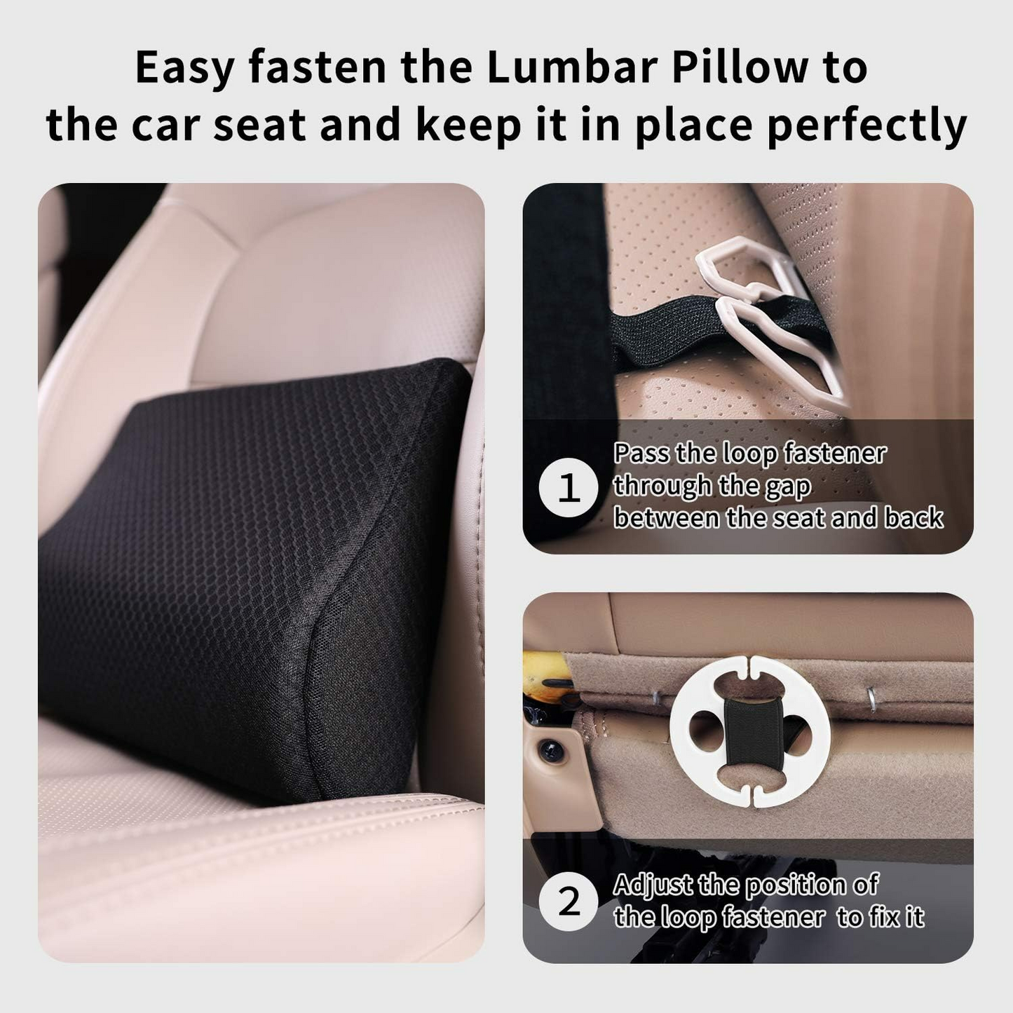 Car Lumbar Support Pillow High-Density Memory Foam for Superior Comfort - Medaid International