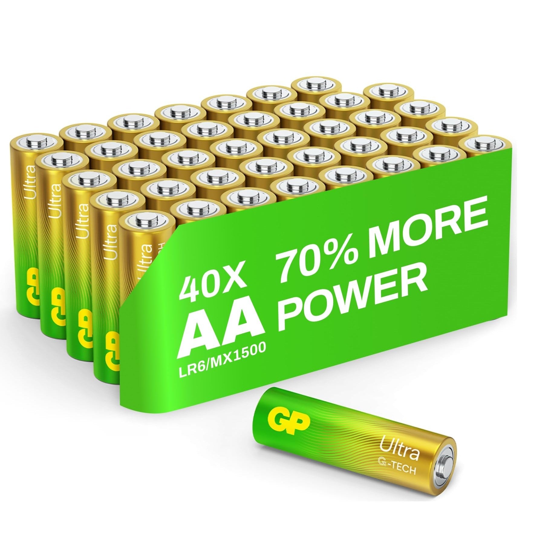 GP Ultra Alkaline LR6 AA High Performance Batteries for Toys & more - 40 Pack - Medaid International