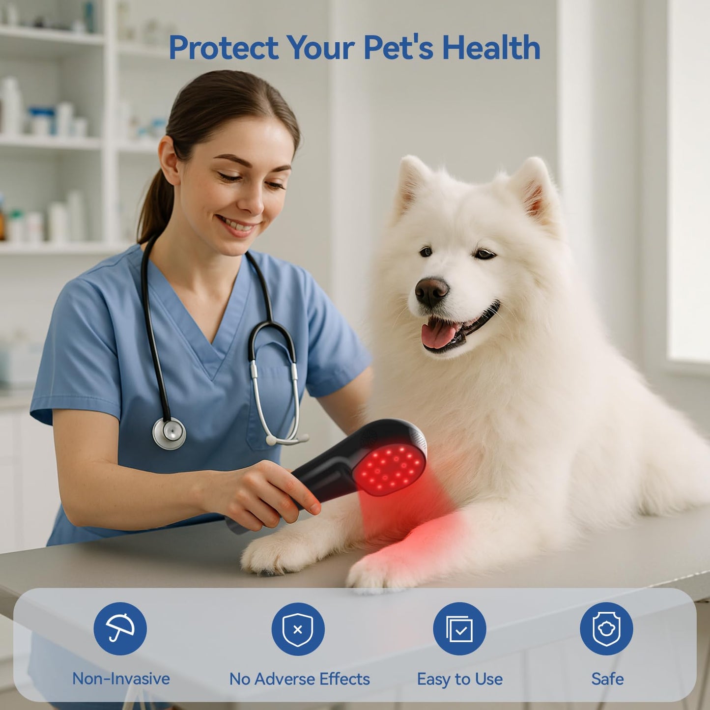 Handheld Red Light Therapy Device with Stand, Near Infrared Light Therapy Device with Pulse Mode, Cold Laser Therapy Device for Joints and Muscle Pain (4 * 808nm + 14 * 650nm） - Medaid International