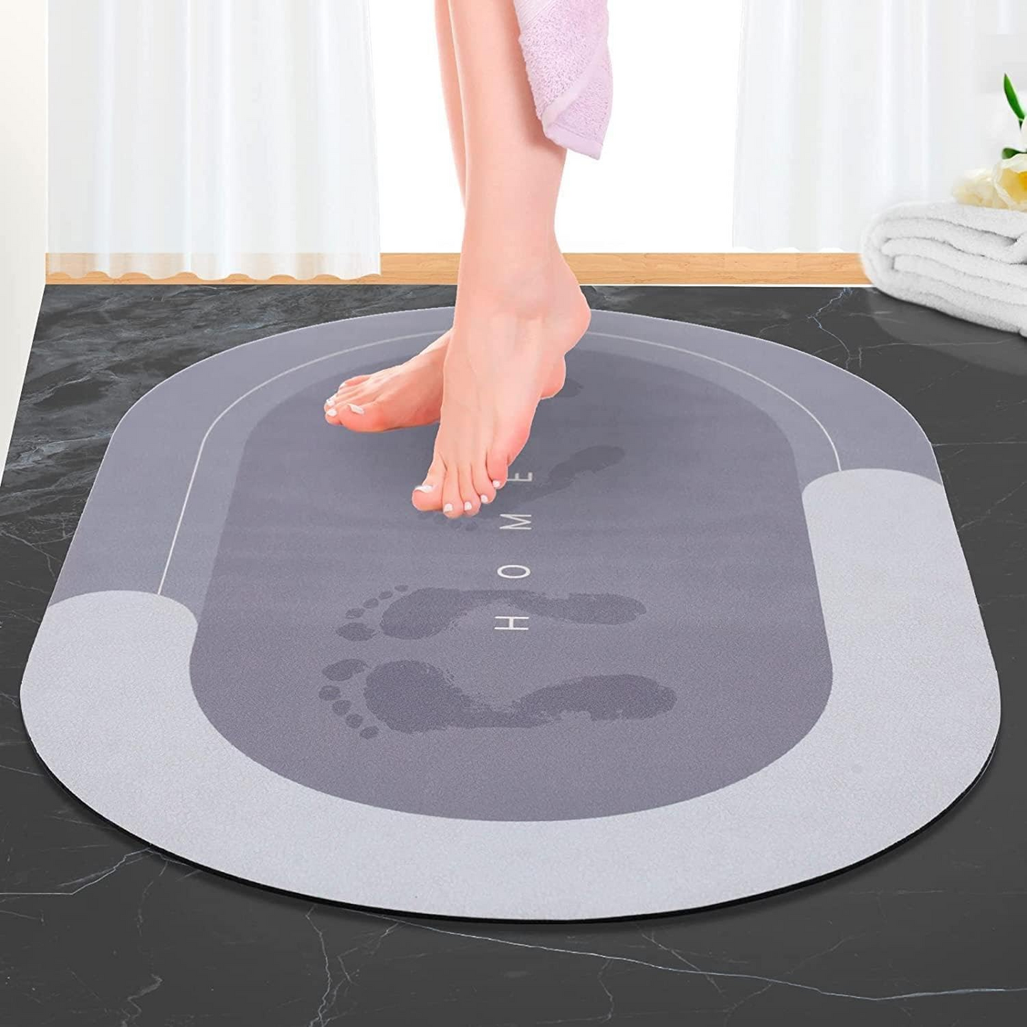 Bathroom Mat (2pcs) Silicone Super Absorbent Quick Dry for and Floor Mats - Medaid International