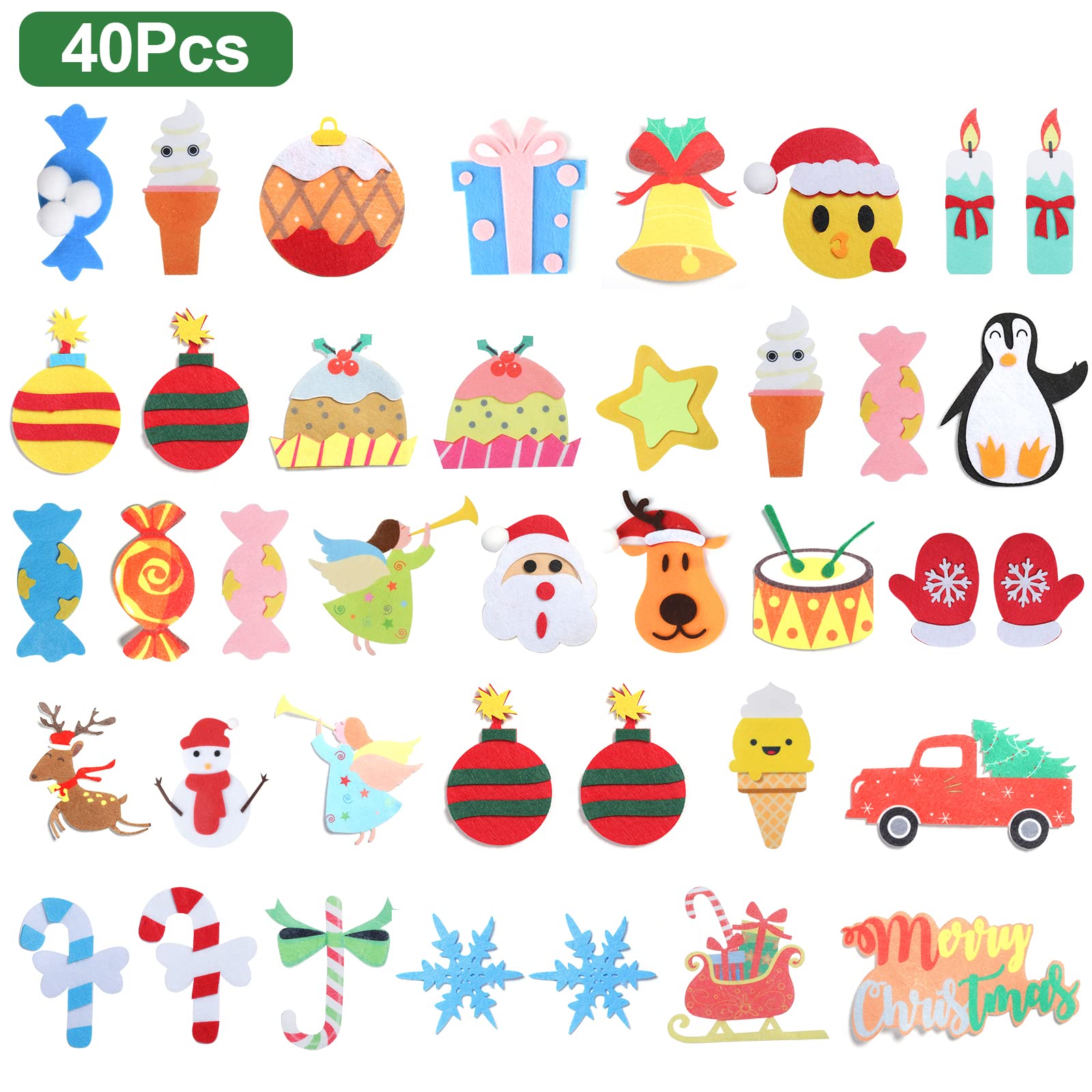 Felt Christmas Tree - 3.5 FT Wall Felt Christmas Tree for Kids with 40 Pcs Ornaments, DIY Xmas Gifts for Christmas Decorations - Medaid International