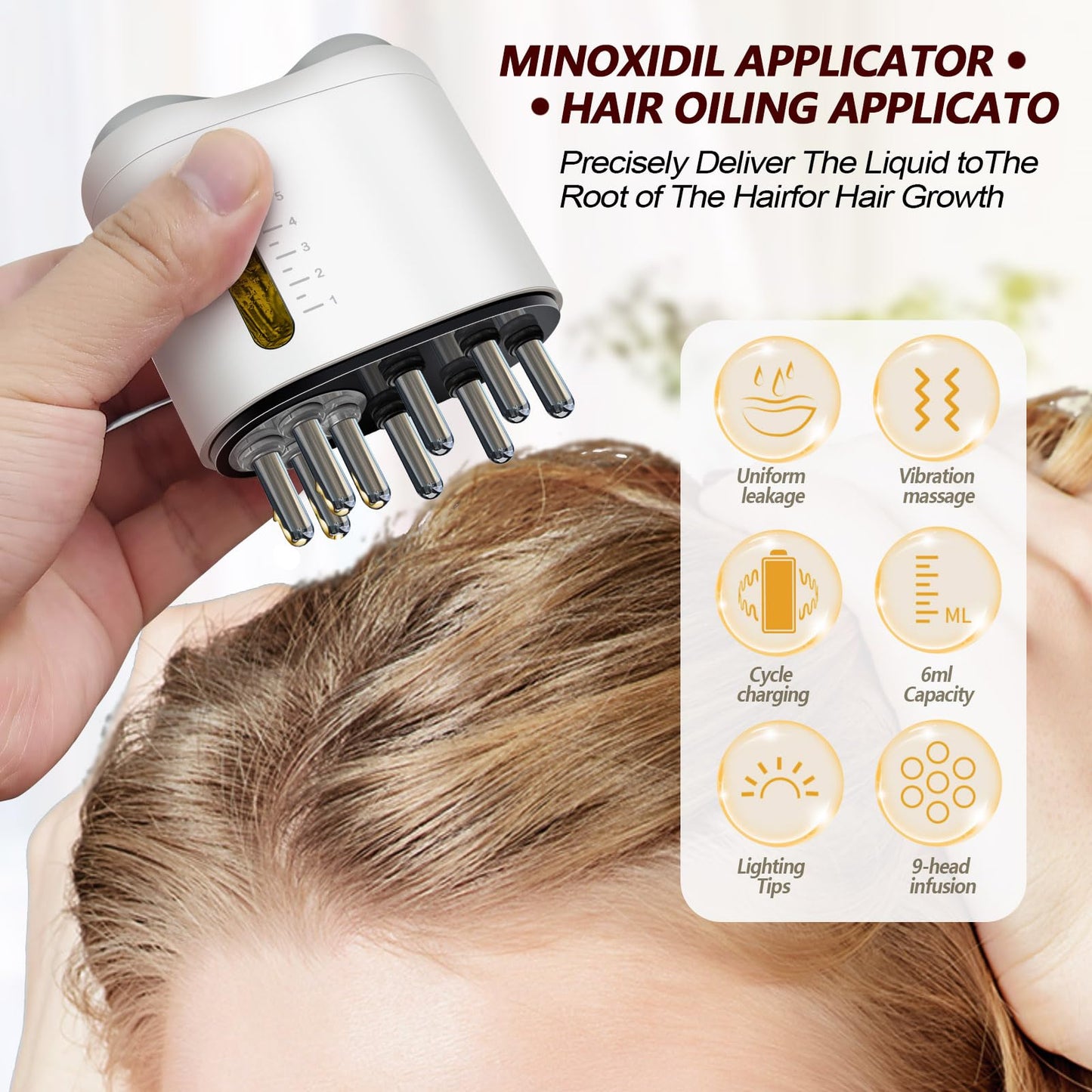 Pawfan Minoxidil Applicator, Hair Oiling Applicator, Root Comb Applicator，Scalp Oil Dispenser, 2-in-1 Hair Growth Oil Applicator and Scalp Massager for Hair Treatment and Growth - Medaid International