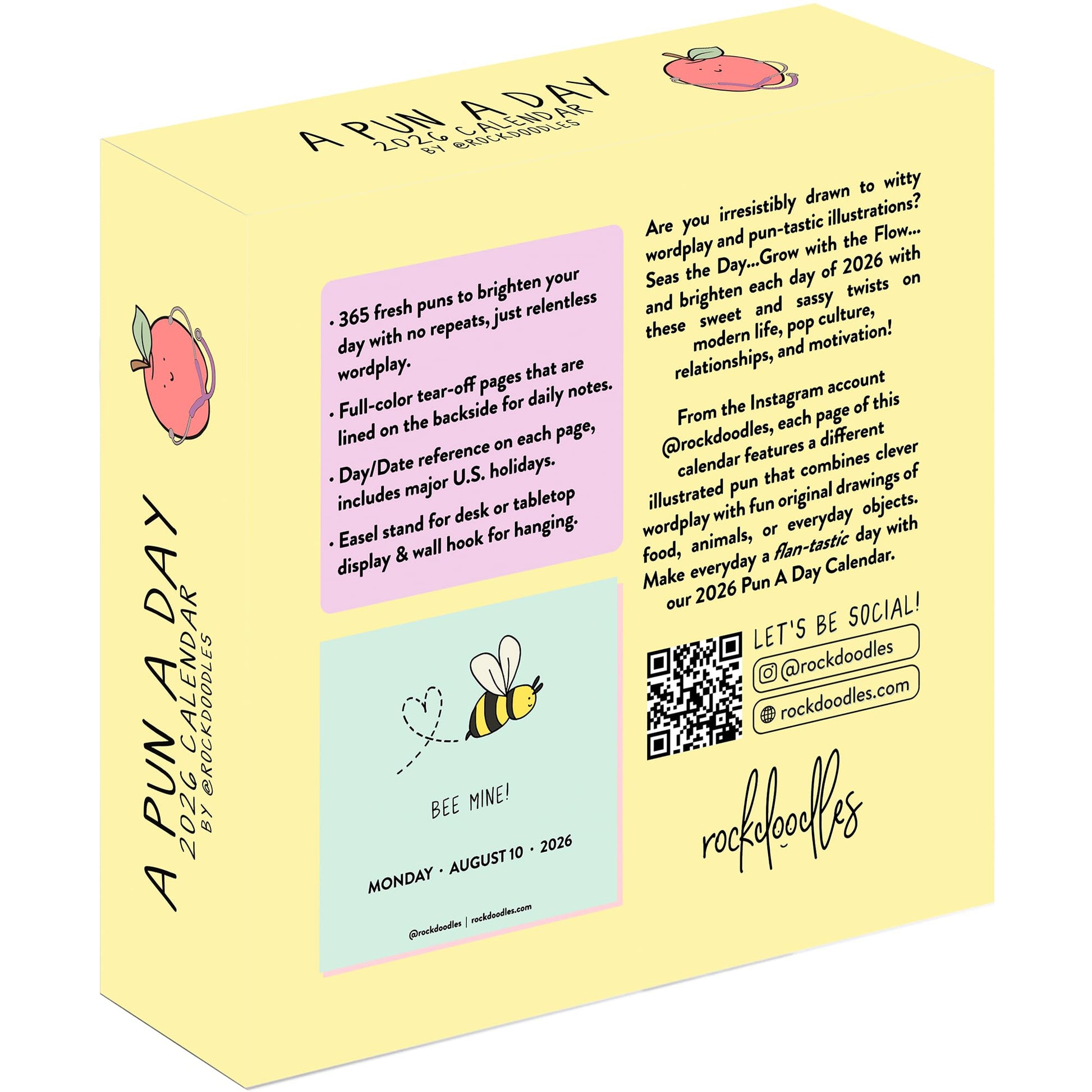 Rockdoodles 2026 Punny Day-to-Day Calendar | Funny Daily Desktop Calendar Christmas Stocking Stuffer Gift for Home or Office, Daily Tear Off Pages With New Puns | A Pun A Day by Rockdoodles - Medaid International