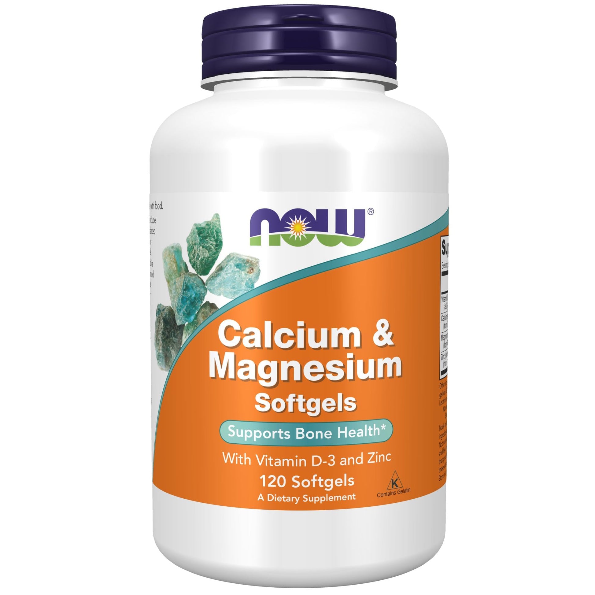 NOW Foods Supplements, Calcium & Magnesium with Vitamin D-3 and Zinc, Supports Bone Health*, 120 Softgels - Medaid International
