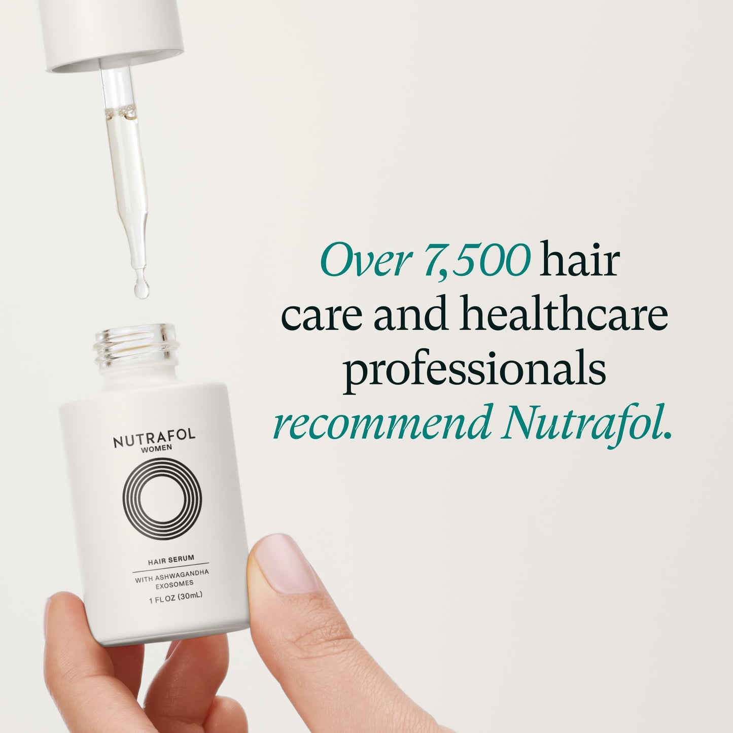 Nutrafol Women's Hair Serum, Supports Visibly Thicker and Stronger Hair, Vegan, Lightweight and Fast-Absorbing - 1 Fl Oz, 1 Bottle - Medaid International