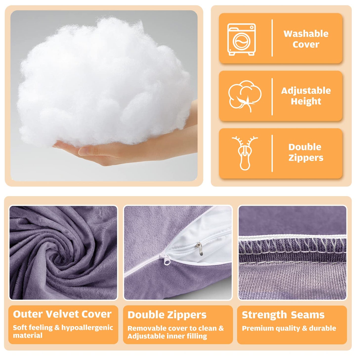 Chilling Home Pregnancy Pillow, U Shaped Full Body Maternity Pillow 58 inch, Pregnant Women Must Haves Pregnancy Pillows for Sleeping with Removable Cover - Medaid International