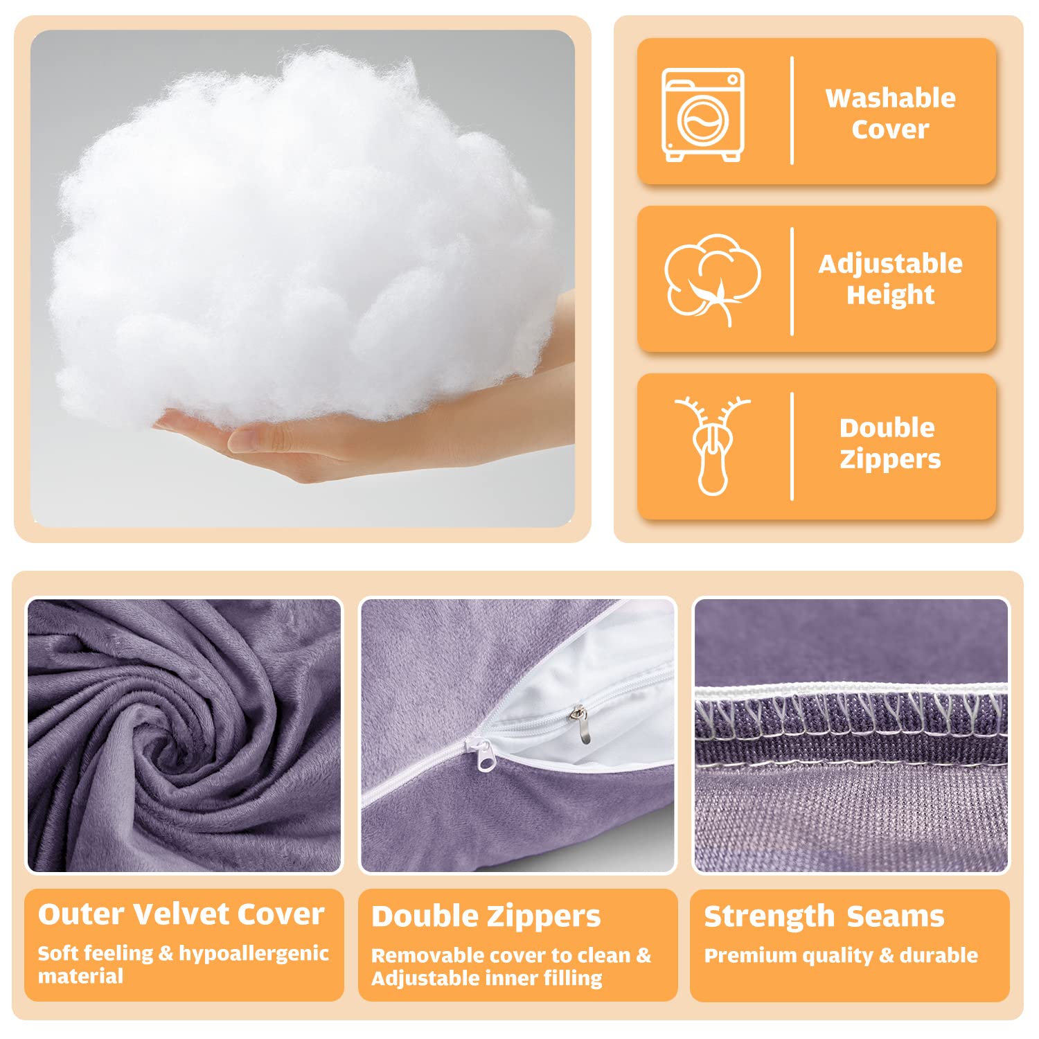 Chilling Home Pregnancy Pillow, U Shaped Full Body Maternity Pillow 58 inch, Pregnant Women Must Haves Pregnancy Pillows for Sleeping with Removable Cover - Medaid International