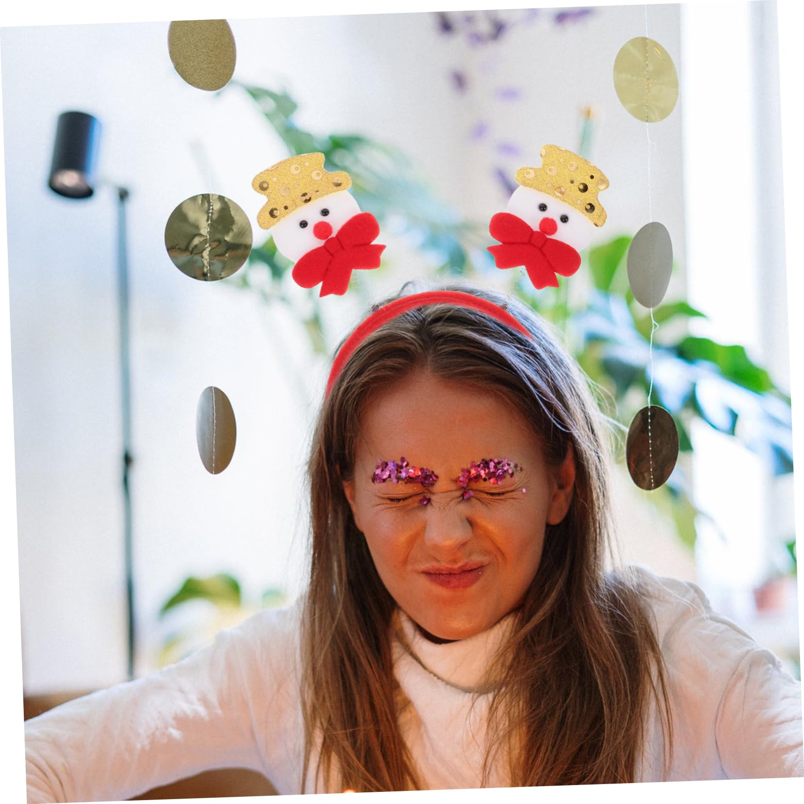 Xmas Snowman Headband Festival Hair Decor Christmas Party Headdress for Adults and Creative and Lovely Xmas Costume Accessory for Holiday Gatherings and Photography Props - Medaid International