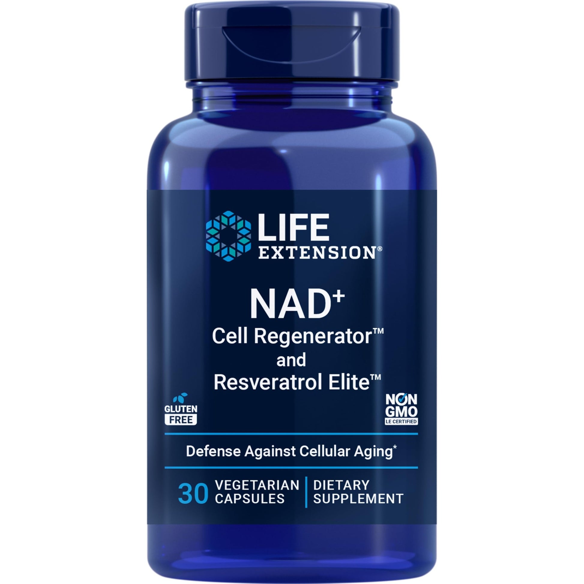 Life Extension NAD+ Cell Regenerator™ and Resveratrol Elite™*, nicotinamide riboside, Trans-resveratrol, quercetin, Fisetin, Heart Health, Healthy Aging, Vegetarian, Non-GMO, Gluten Free, 30 Capsules - Medaid International