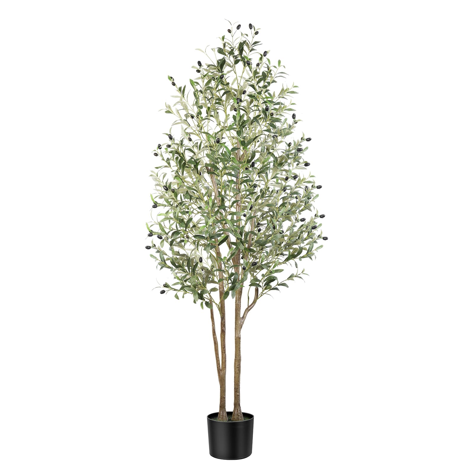 Alupssuc 6.1ft Artificial Olive Tree, Natural Faux Olive Branches and Fruits for Modern Home Office Living Room Floor Decor Indoor - Medaid International