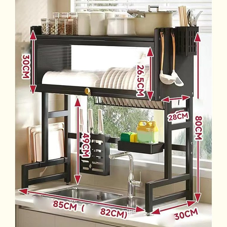 رف تجفيف صحون فوق المجلى – من حديد مقاوم للصدأ