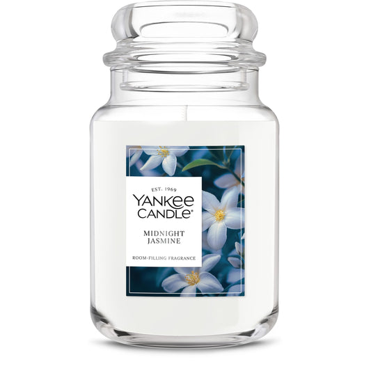 Yankee Candle Midnight Jasmine Scented Candle, 22oz Large Jar with up to 150 Hour Burn Time, Giftable - Medaid International