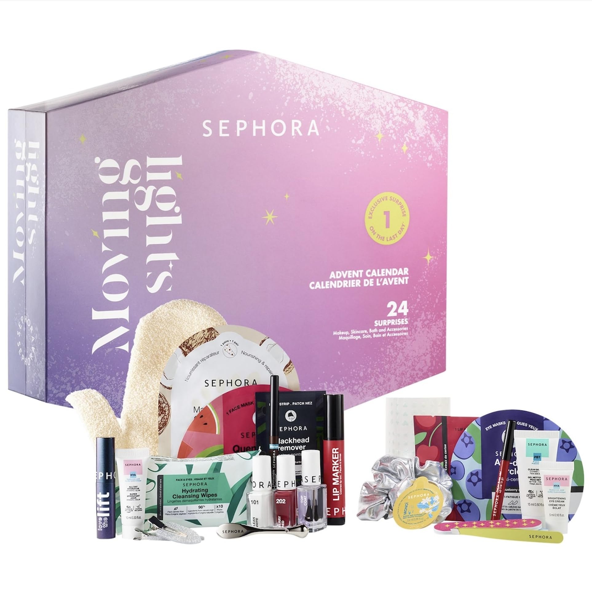 Sephora Advent Calendar 2024 - Moving Lights Advent Calendar - 24 Surprises, Including Make-up, Care, Bathroom Products or Accessories - Medaid International
