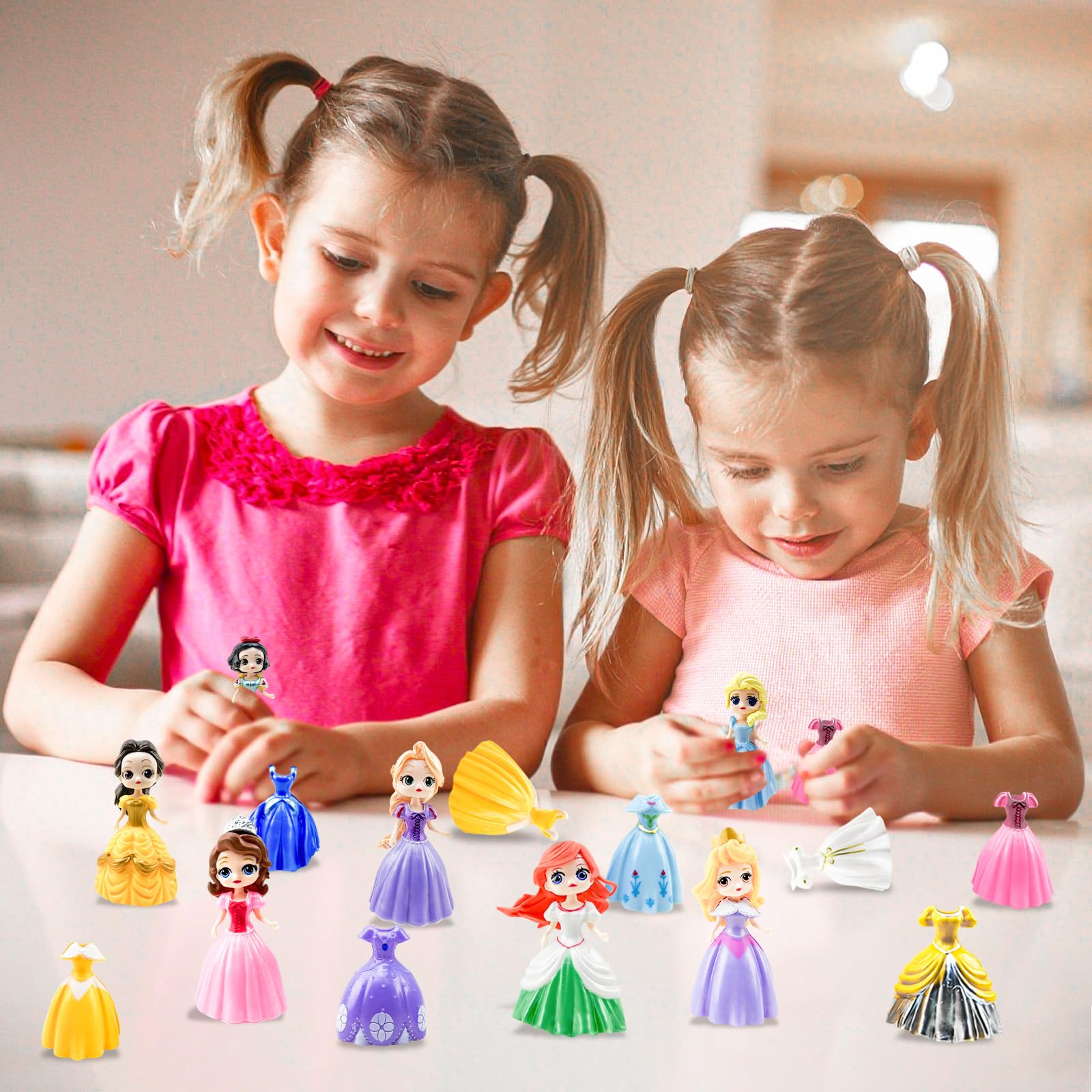 Princess Advent Calendar for Girls 24 Days Christmas Countdown Calendars Princess Transformable Skirt and Clothes Fun Xmas Gifts - Medaid International