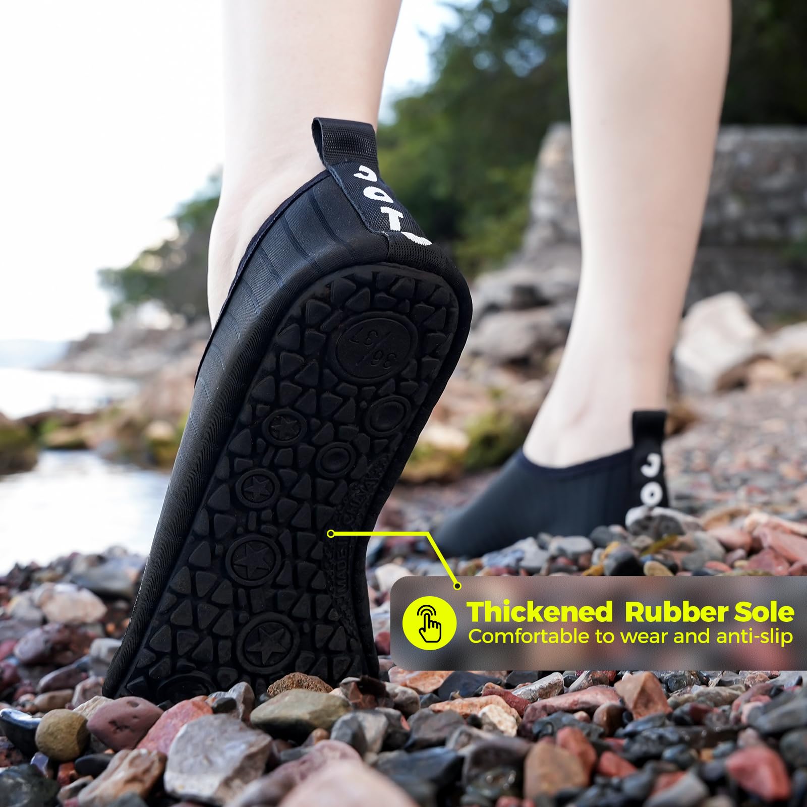 JOTO Water Shoes for Women Men Quick-Dry Breathable Aqua Socks Flexible Non-slip Rubber Sole lightweight Barefoot Aqua Water Socks for Swim Beach Yoga Exercise Pool Camping Snorkeling Surfing Kayaking - Medaid International