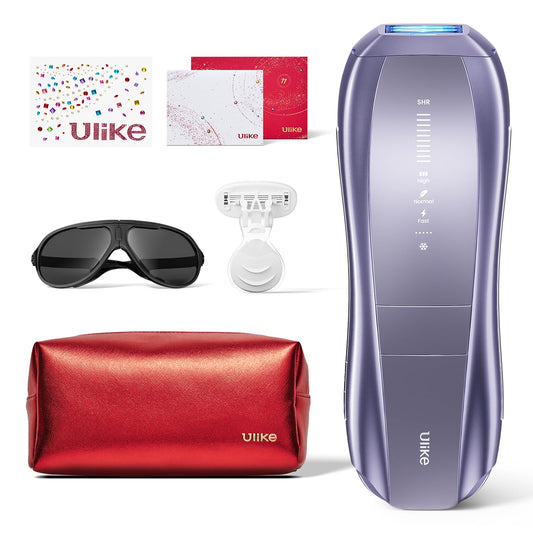 Ulike Laser Hair Removal, Air 10 IPL Hair Removal Device with Ice Cooling, Dual Lights, SHR Mode for Women & Men, Limited Holiday Set with Aloe Vera Gels, Gem Stickers, Christmas Cards & Storage Bag - Medaid International