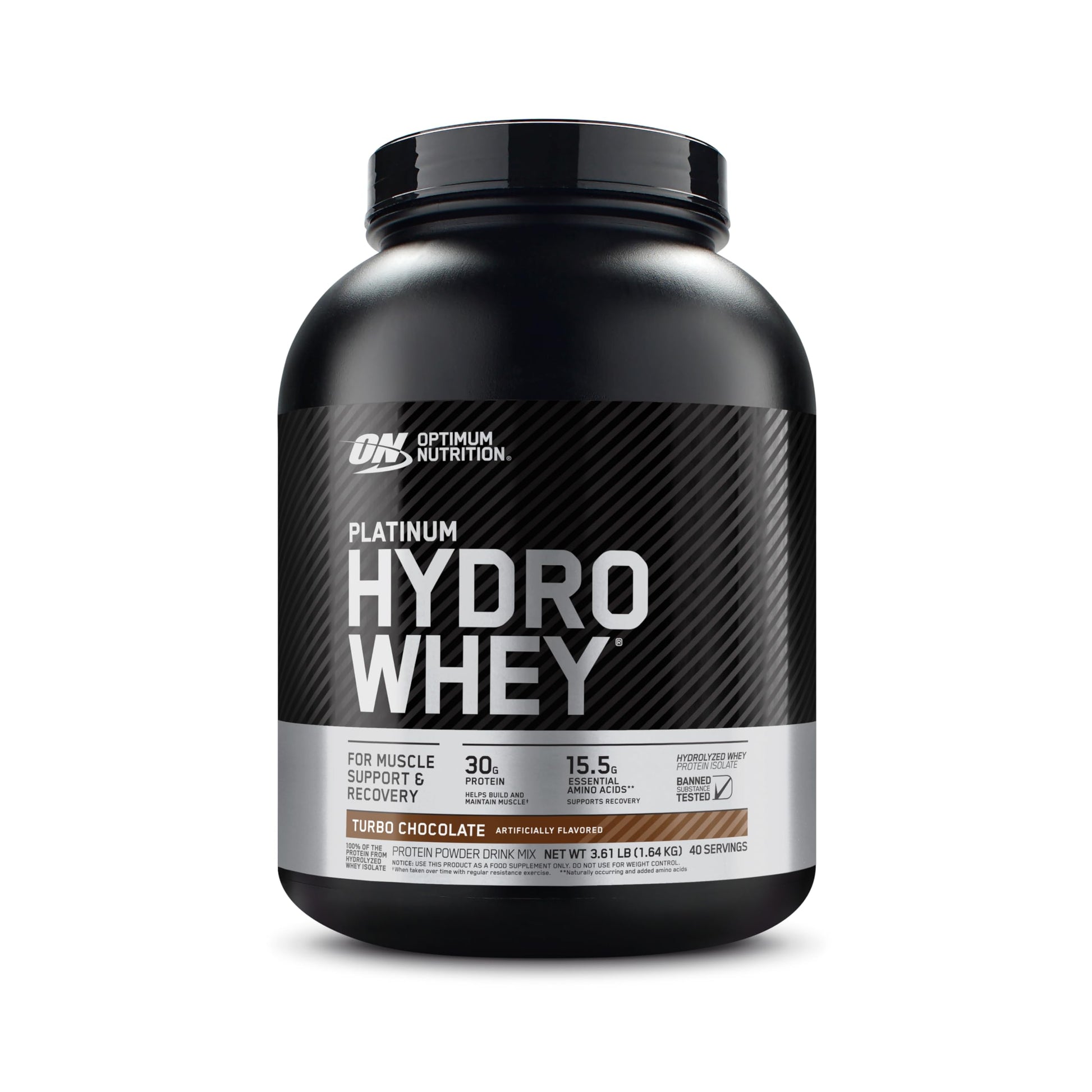Optimum Nutrition Platinum Hydrowhey Protein Powder, 100% Hydrolyzed Whey Protein Isolate Powder, Flavor: Turbo Chocolate, 40 Servings, 3.61 Pounds (Packaging May Vary) - Medaid International