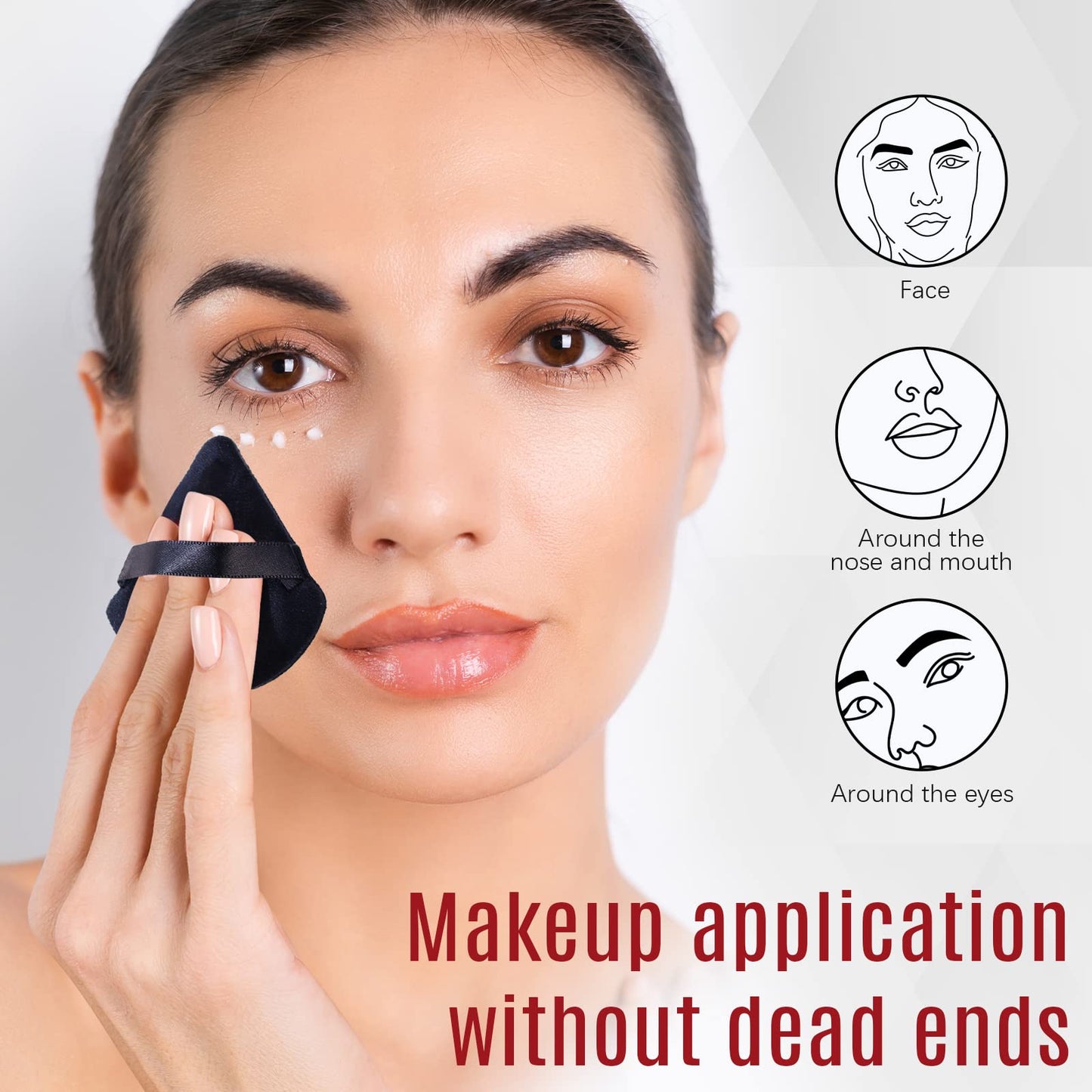 Foonbe Triangle Makeup Sponge, Soft Triangle Makeup Sponge Beauty Set, Reusable Velour Cosmetic Foundation Blender for Loose Powder and Contouring, Beauty Tool (6 Pcs) - Medaid International