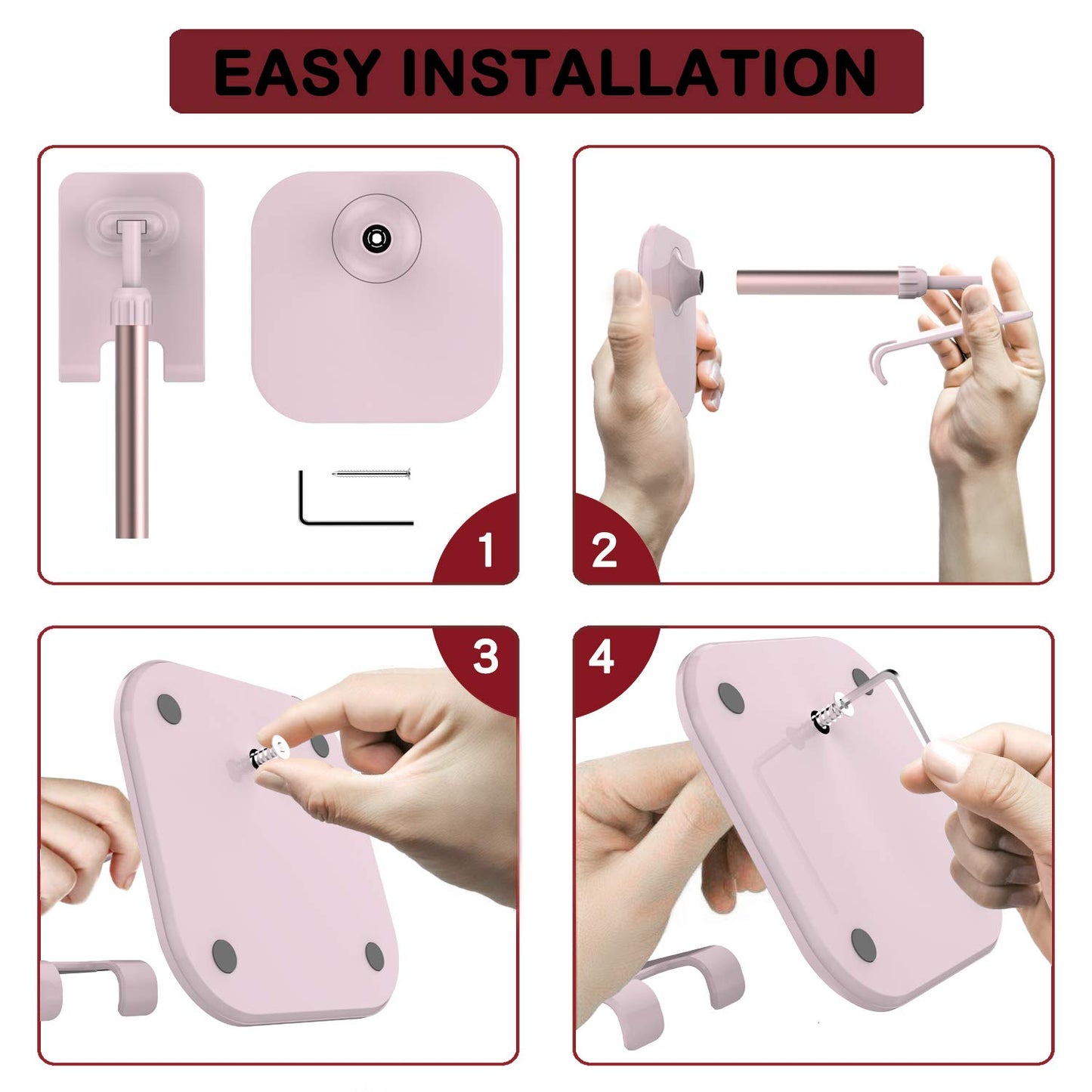 Doboli Cell Phone Stand, Stocking Stuffers Gifts for Teens Girls Boys Adults Women Men Mom Wife, Phone Stand for Desk, Phone Holder Stand Compatible with iPhone and All Mobile Phones Tablet, Pink - Medaid International