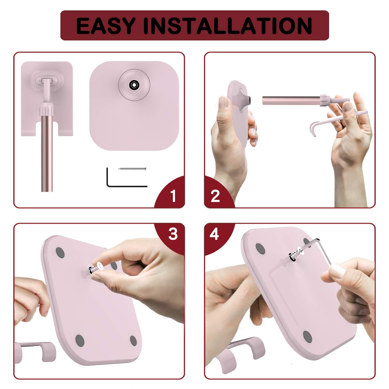 Doboli Cell Phone Stand, Stocking Stuffers Gifts for Teens Girls Boys Adults Women Men Mom Wife, Phone Stand for Desk, Phone Holder Stand Compatible with iPhone and All Mobile Phones Tablet, Pink - Medaid International