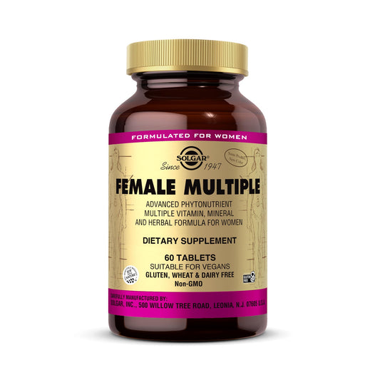 Solgar Female Multiple - 60 Tablets - Multivitamin, Mineral & Herbal Formula for Women - Vegan, Gluten Free & Dairy Free - 20 Servings - Medaid International