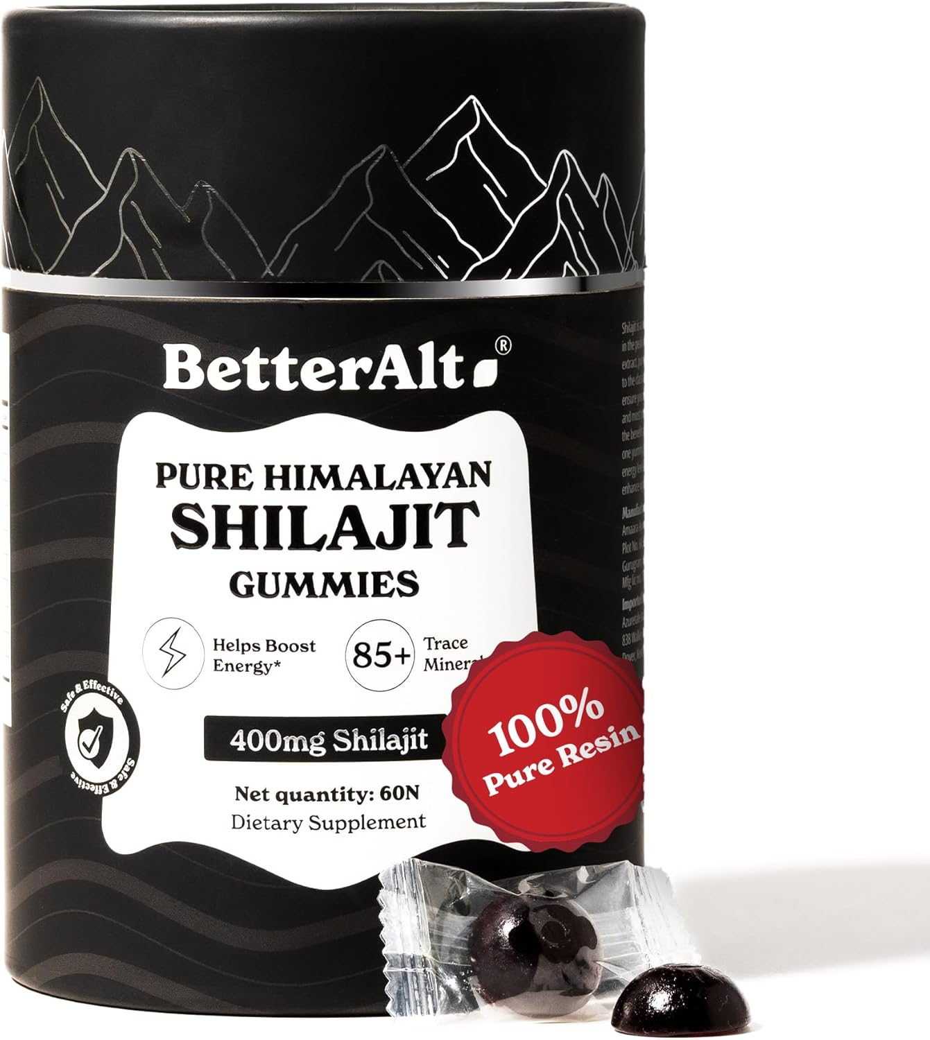 Pure Himalayan Shilajit Gummies with 100% Shilajit |High Potency Gold Grade| 60 Gummies for Energy Boost & Immune Support, 75%+ Fulvic Acid| Travel Friendly - Tamarind Flavor - Medaid - Lebanon