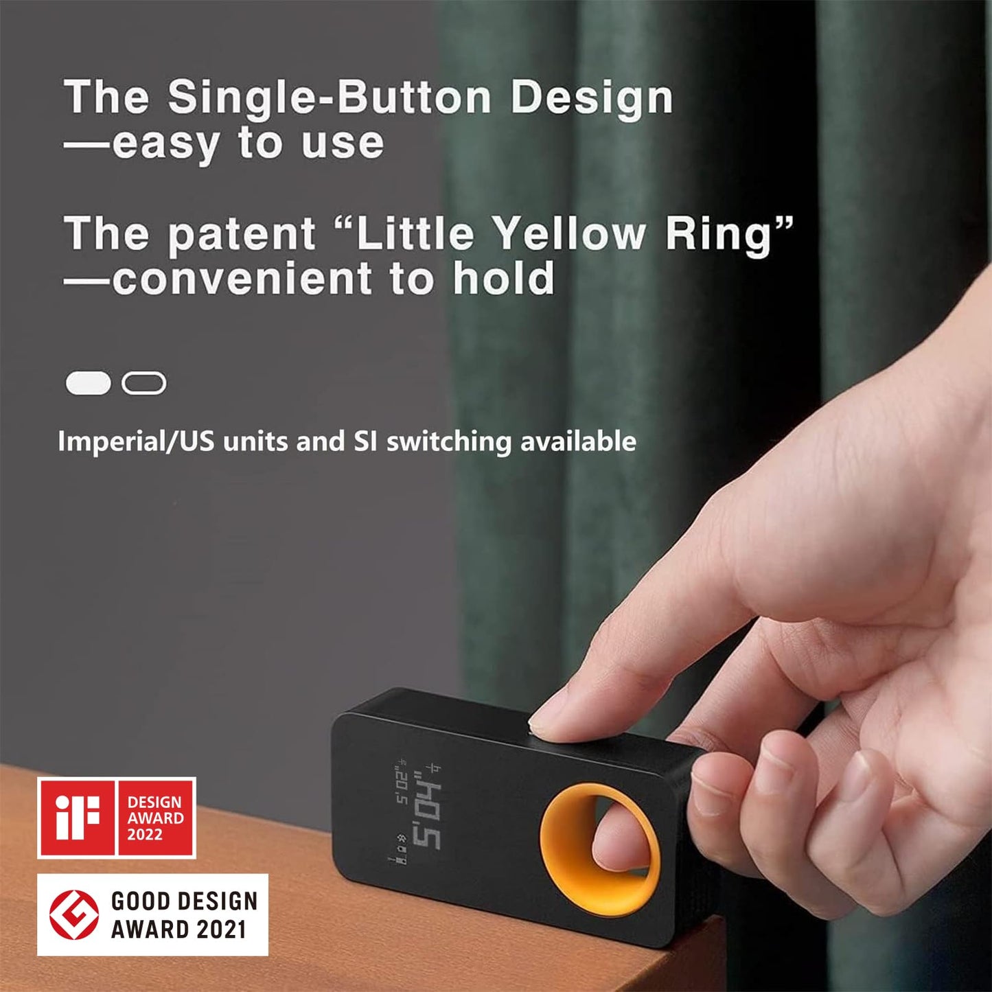 HOTO Laser Measuring Tool, Pocket-Size 98Ft Digital Laser Tape Measure ±2mm Accuracy, USB-C Rechargeable, OLED Display, Ft/M/in Unit Conversion, Real-time Data Sync, Cool Gadgets for Men & Home Use - Medaid International