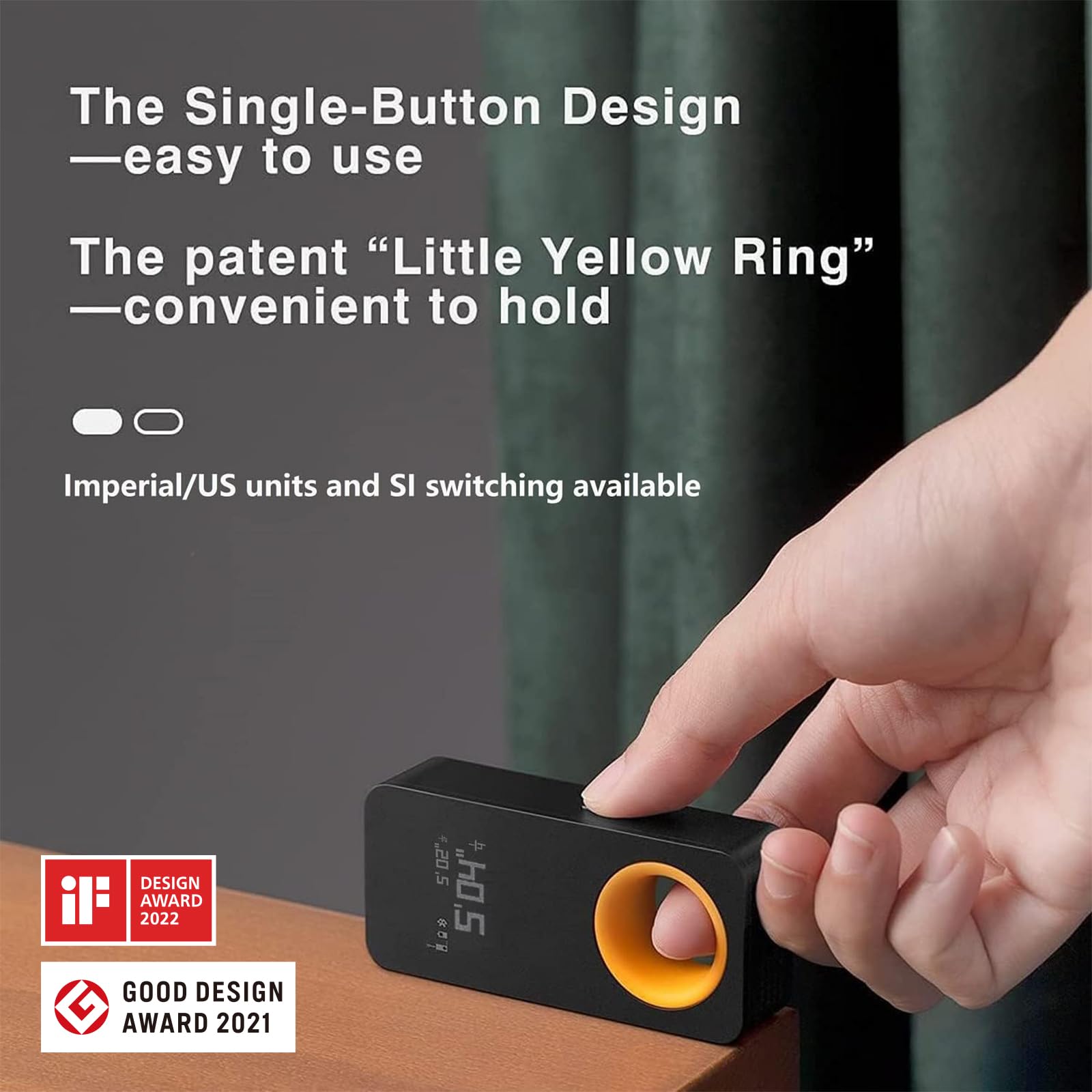 HOTO Laser Measuring Tool, Pocket-Size 98Ft Digital Laser Tape Measure ±2mm Accuracy, USB-C Rechargeable, OLED Display, Ft/M/in Unit Conversion, Real-time Data Sync, Cool Gadgets for Men & Home Use - Medaid International