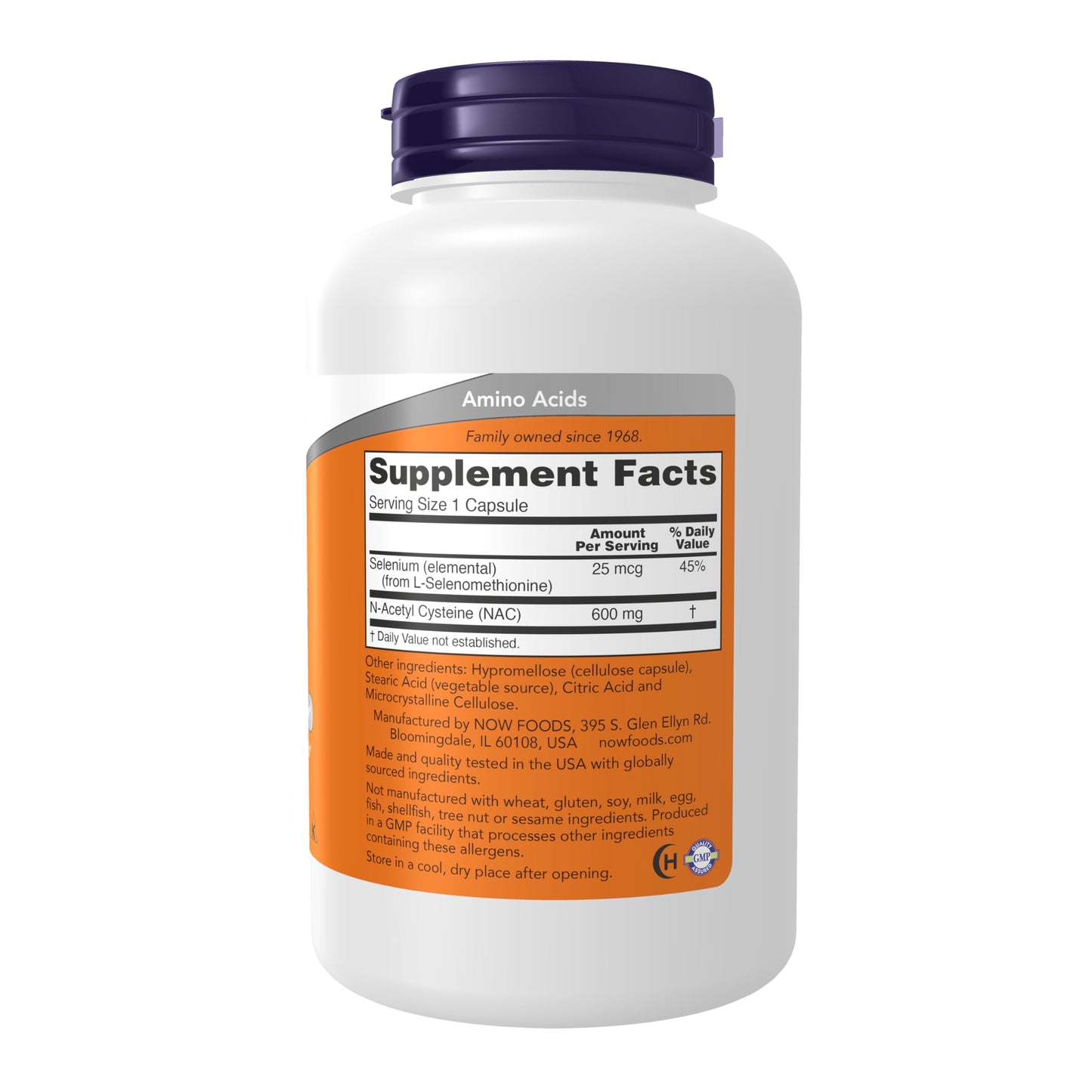 NOW Supplements, NAC (N-Acetyl Cysteine) 600 mg with Selenium, 250 Veg Capsules - Medaid International