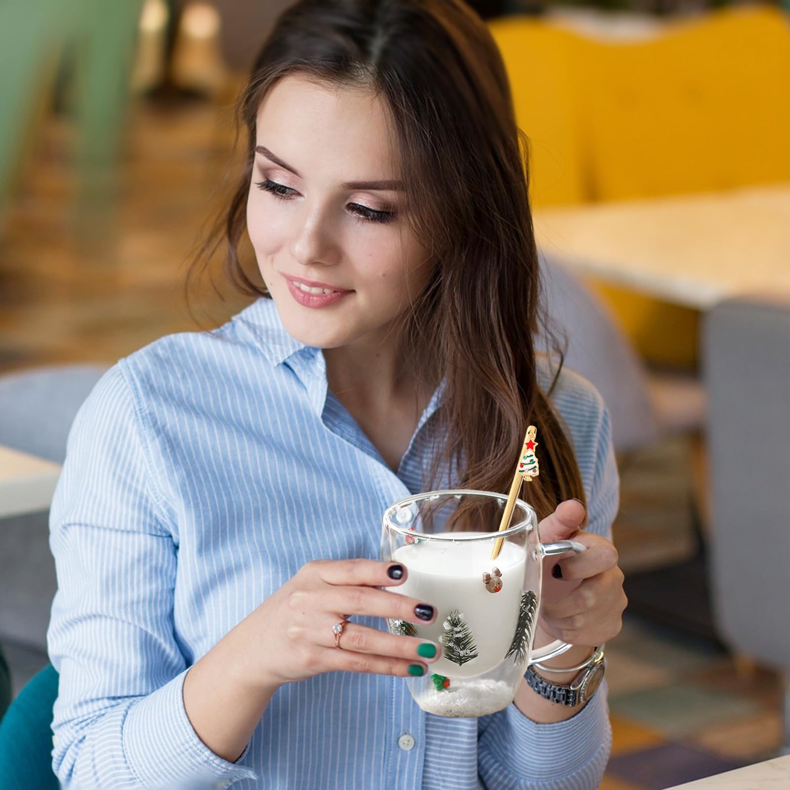 Christmas Gifts For Women Mom Friends Kids Grandma Men Cute Coffee Mugs with Christmas Socks Glass Espresso Tea Cups Kawaii Christmas Stocking Stuffers Decorations Presents Funny White Elephant Gifts - Medaid International