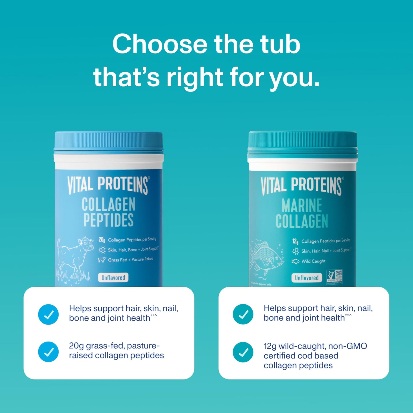 Vital Proteins Marine Collagen Peptides Powder Supplement for Skin Hair Nail Joint - Hydrolyzed Collagen - 12g per Serving - 7.8 oz Canister - Medaid International