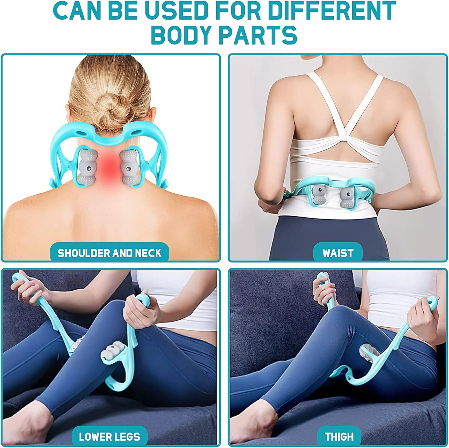 Hand Neck Massager with Rollers, 6 Wheel Neck Massager for Pain Relief Deep Tissue - Medaid International