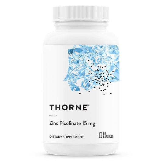 THORNE - Zinc Picolinate 15mg - Highly Absorbable Zinc Supplement - Supports Wellness, Immune System, Eye, Skin, and Reproductive Health* - Gluten-Free, Soy-Free, Dairy-Free - 60 Capsules - Medaid International