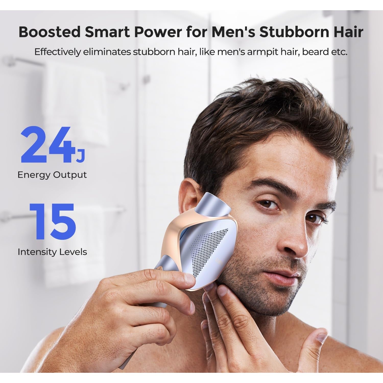 LUBEX Smart Permanent IPL Laser Hair Removal for Woman and Men, Painless Sapphire Ice-Cooling, Alternative to Salon, Bikini Shaver, Facial Epilator for Armpits Back Legs Arms Face Bikini Glow 6 A+ - Medaid International