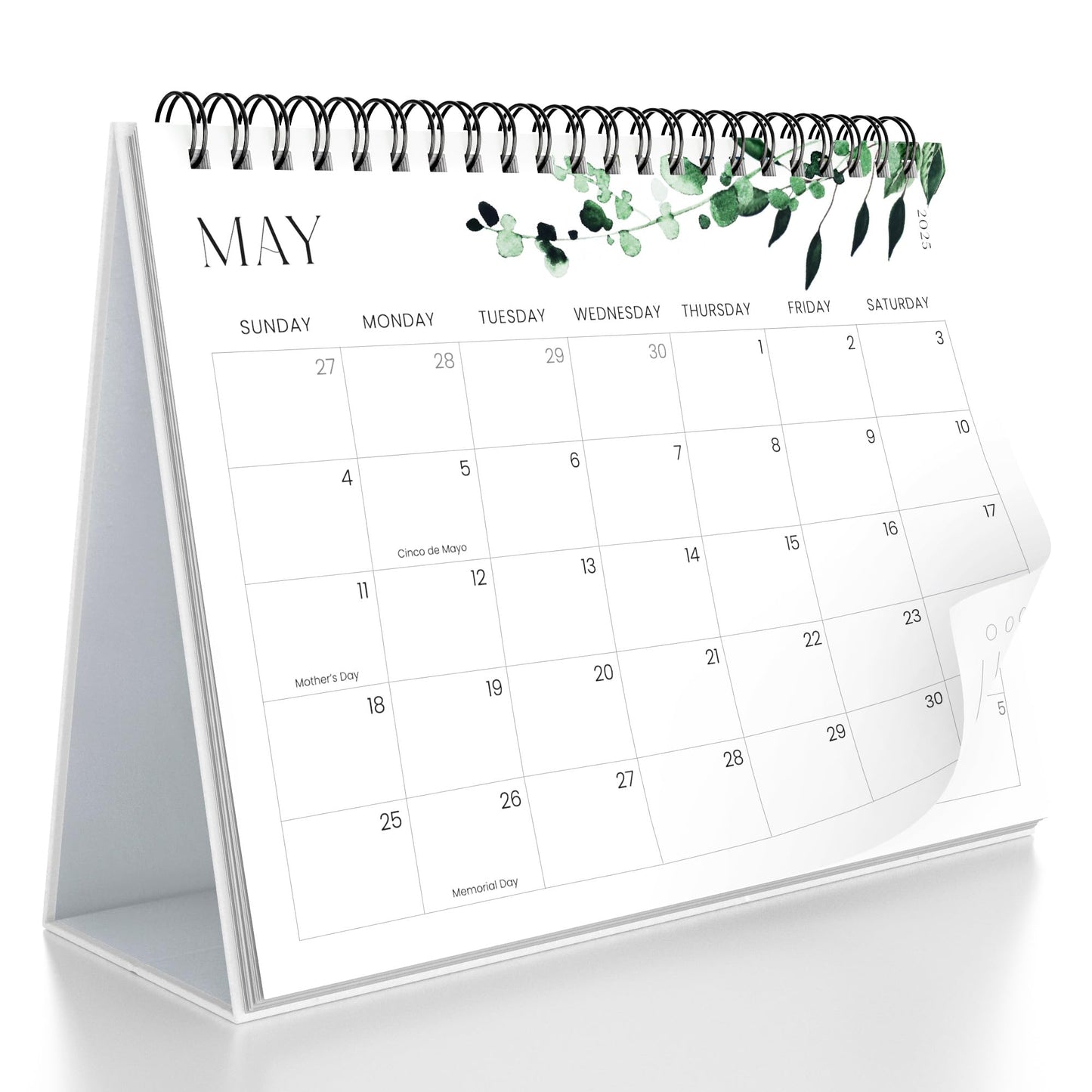Aesthetic Desk Calendar 2025 - Runs until June 2026 - Beautiful Small Flip Desktop Calendar for Easy Organizing - Medaid International