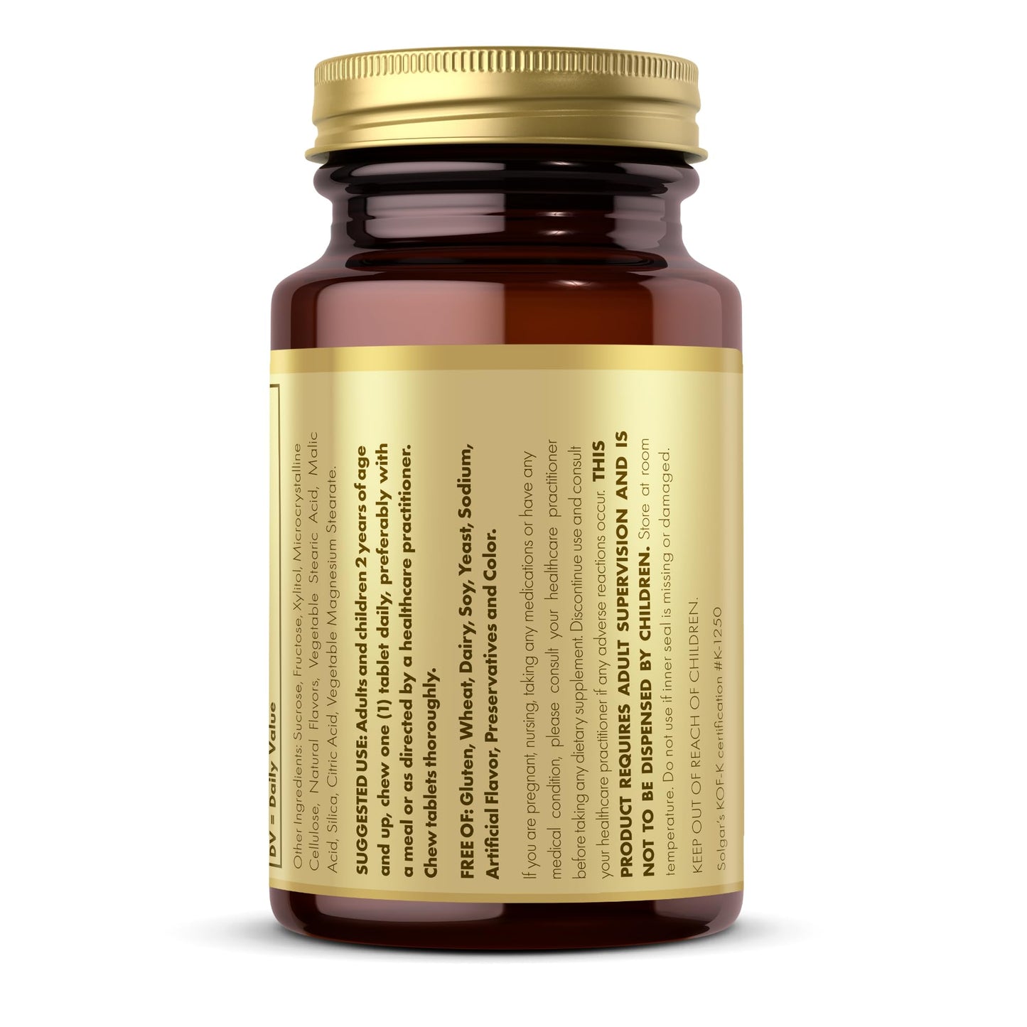 Solgar Vitamin D3 (Cholecalciferol) 25 mcg (1000 IU), Natural Strawberry Banana Swirl - 100 Chewable Tablets - Non-GMO, Kosher - 100 Servings - Medaid International