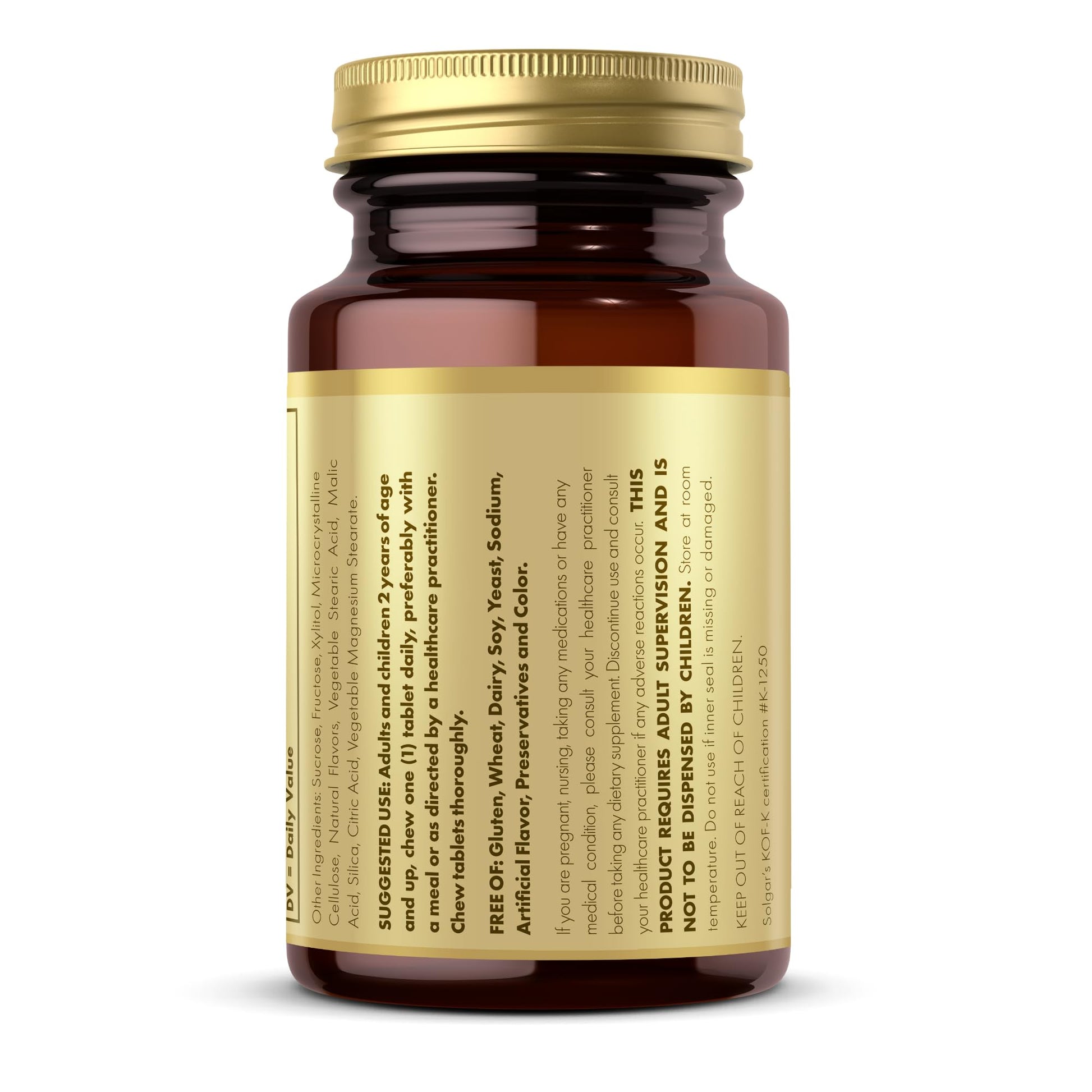 Solgar Vitamin D3 (Cholecalciferol) 25 mcg (1000 IU), Natural Strawberry Banana Swirl - 100 Chewable Tablets - Non-GMO, Kosher - 100 Servings - Medaid International