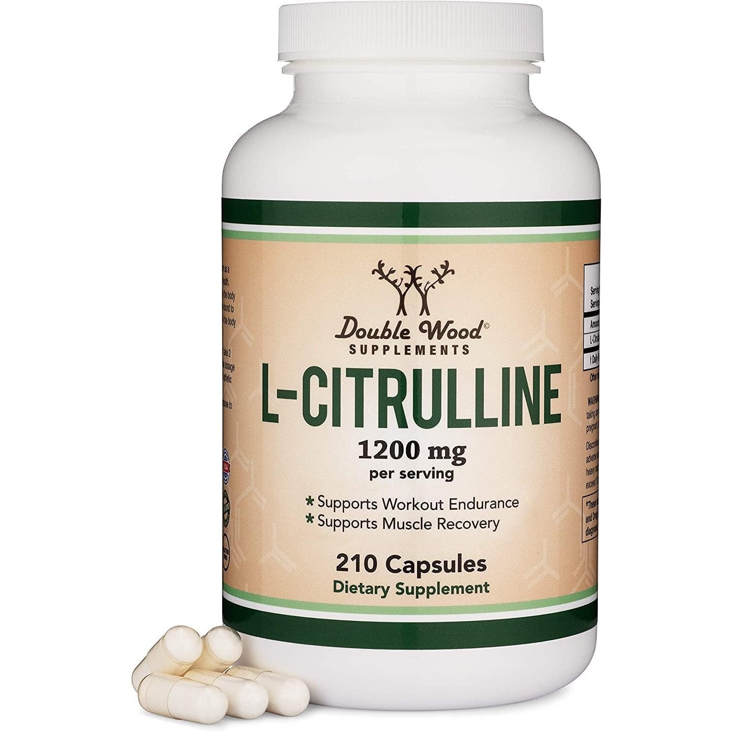 L Citrulline Capsules 1,200mg Per Serving, 210 Count (L-Citrulline Increases Levels of L-Arginine, Acts as a Nitric Oxide Booster) Muscle Recovery Supplement to Improve Muscle Pump by Double Wood - Medaid International