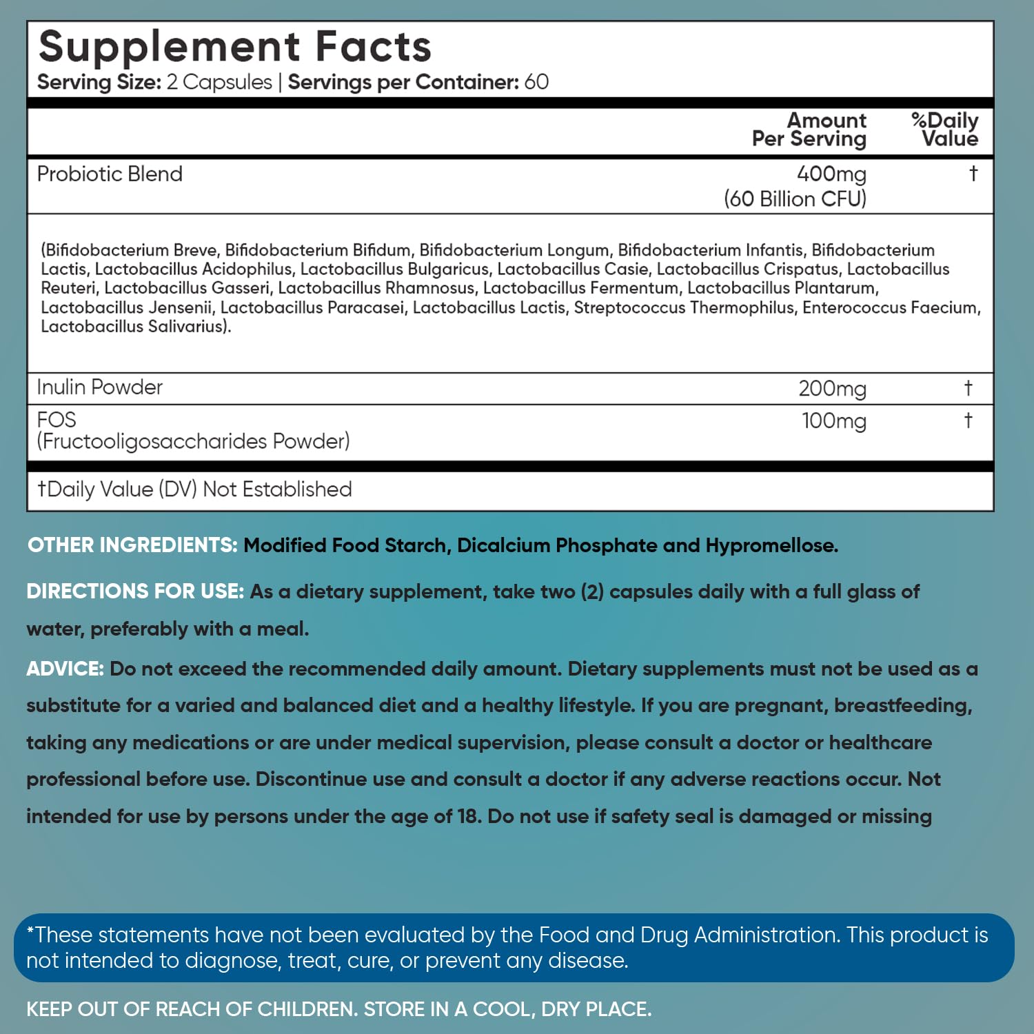 WeightWorld Bio Cultures Complex - Probiotic for Women & Men - Third-Party Lab Tested - 120 Vegan Capsules (2 Months Supply) - 60 Billion CFU with 20 Probiotic Strains - Vegan, Non-GMO & Gluten-Free - Medaid International