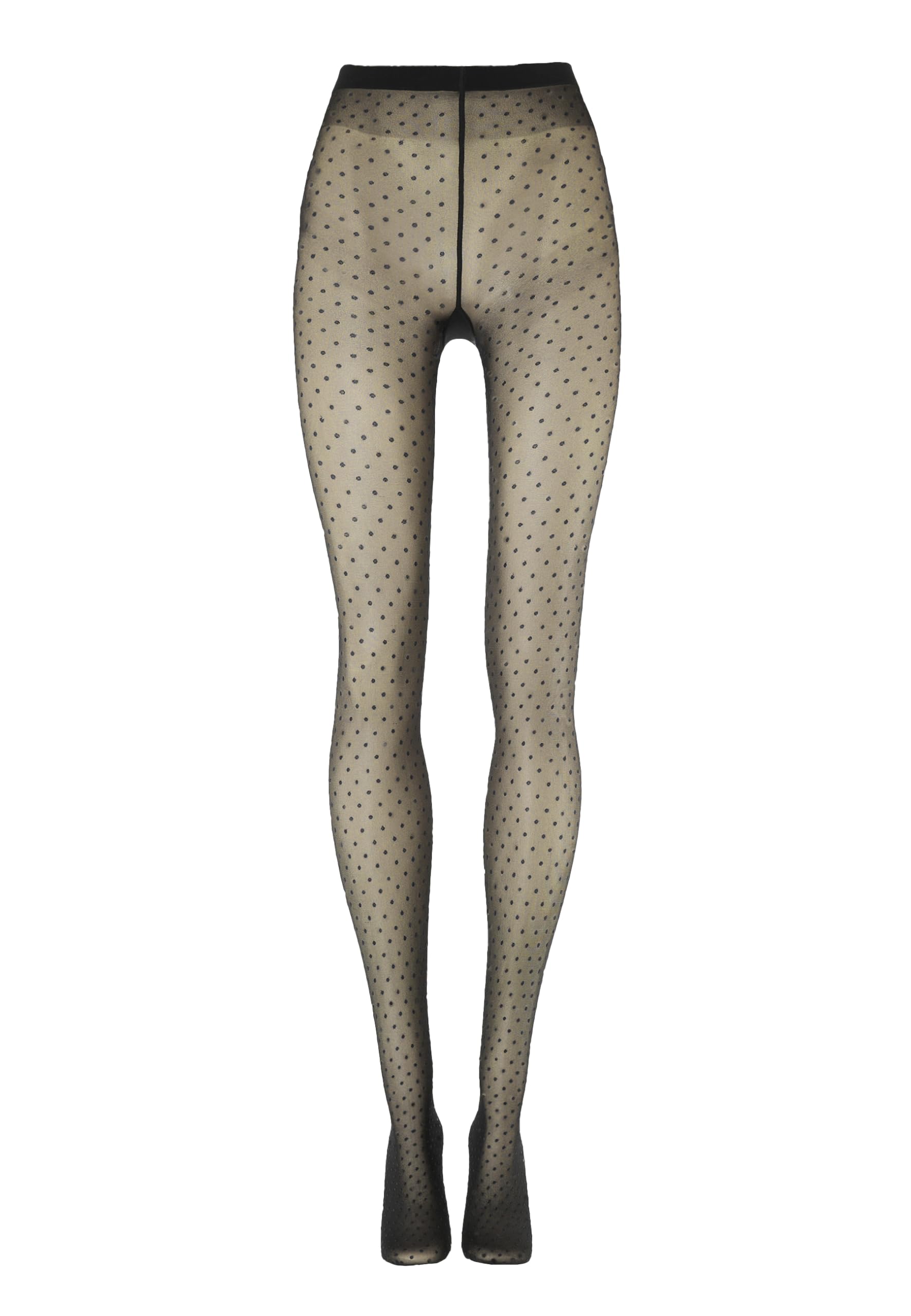 Wolford Multicolored Dot Tights Pantyhose for Women Sheer Opaque Micro Polka Dot Pattern Soft Waistband Designer Hosiery black/Black Medium - Medaid International
