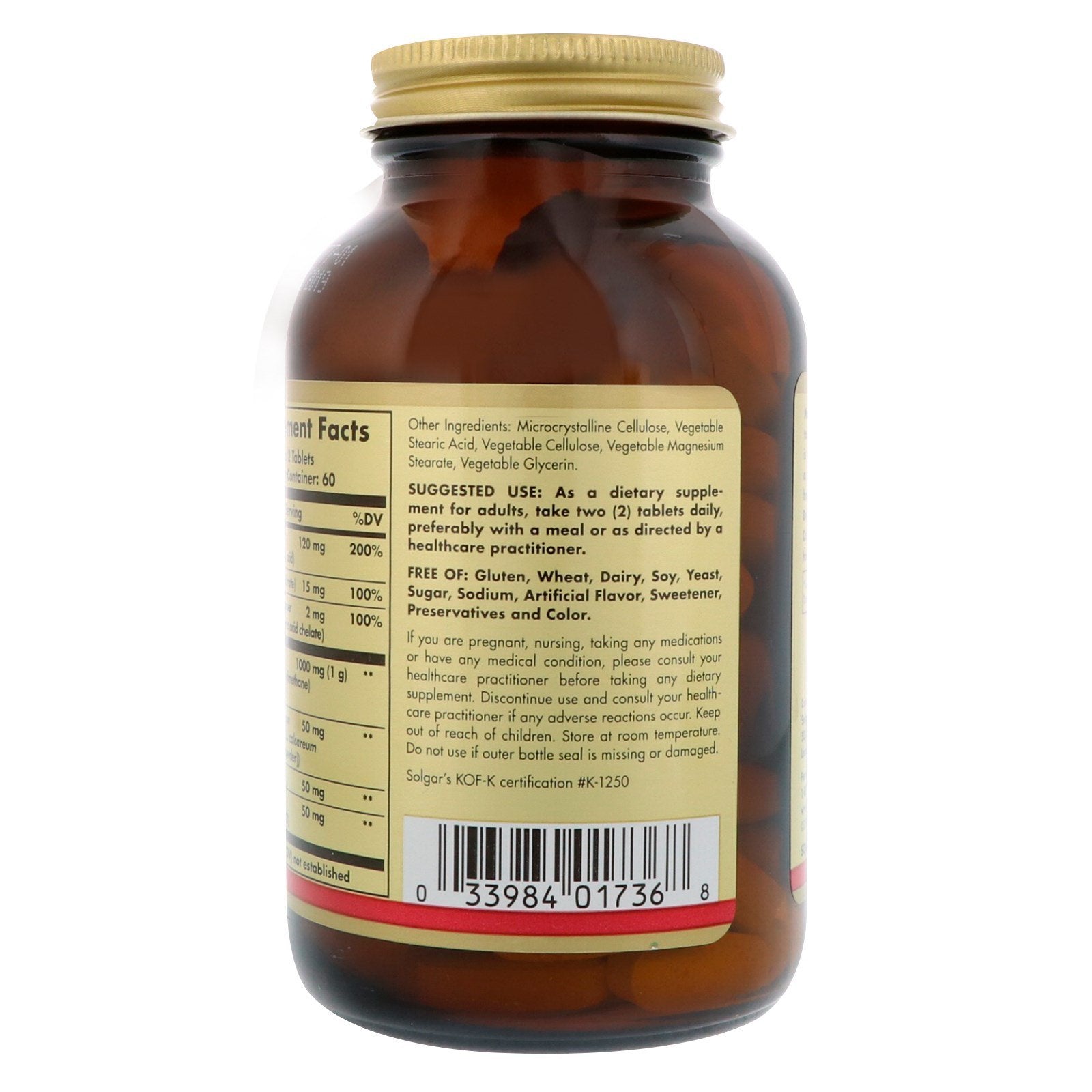 Solgar Skin, Nails & Hair, Advanced MSM Formula, 120 Tablets - Supports Collagen for Hair, Nail and Skin Health - Provides Zinc, Vitamin C & Copper - Non GMO, Vegan, Gluten & Dairy Free - 60 Servings ,Standard Packaging , 120 Count - Medaid International