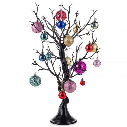 NUPTIO Black Artificial Halloween Tree: 22.8in Tall Christmas Ornament Display Manzanita Fake Trees Decorative Faux Twig Branches Indoor for Wedding Table Centerpieces Easter Birthday Party Decor - Medaid International