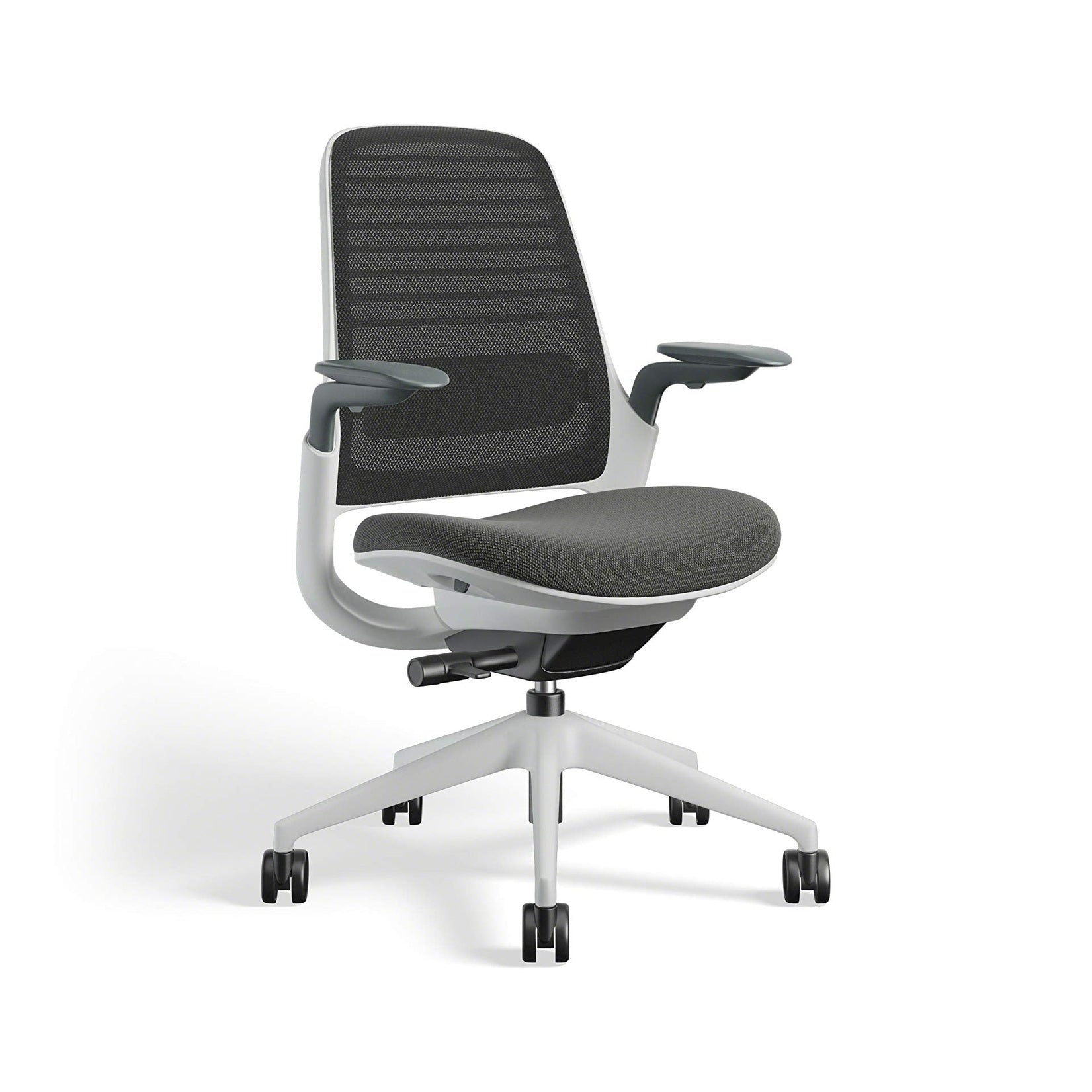 Steelcase Series 1 Office Chair - Ergonomic Work Chair with Wheels for Carpet - Helps Support Productivity - Weight-Activated Controls, Back Supports & Arm Support - Easy Assembly - Graphite, Light - Medaid International