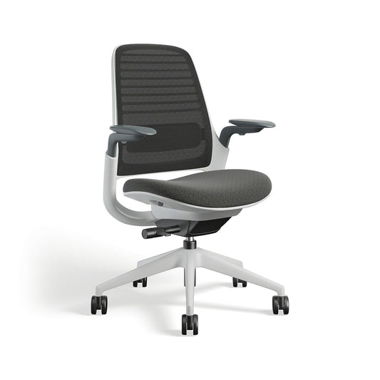 Steelcase Series 1 Office Chair - Ergonomic Work Chair with Wheels for Carpet - Helps Support Productivity - Weight-Activated Controls, Back Supports & Arm Support - Easy Assembly - Graphite, Light - Medaid International