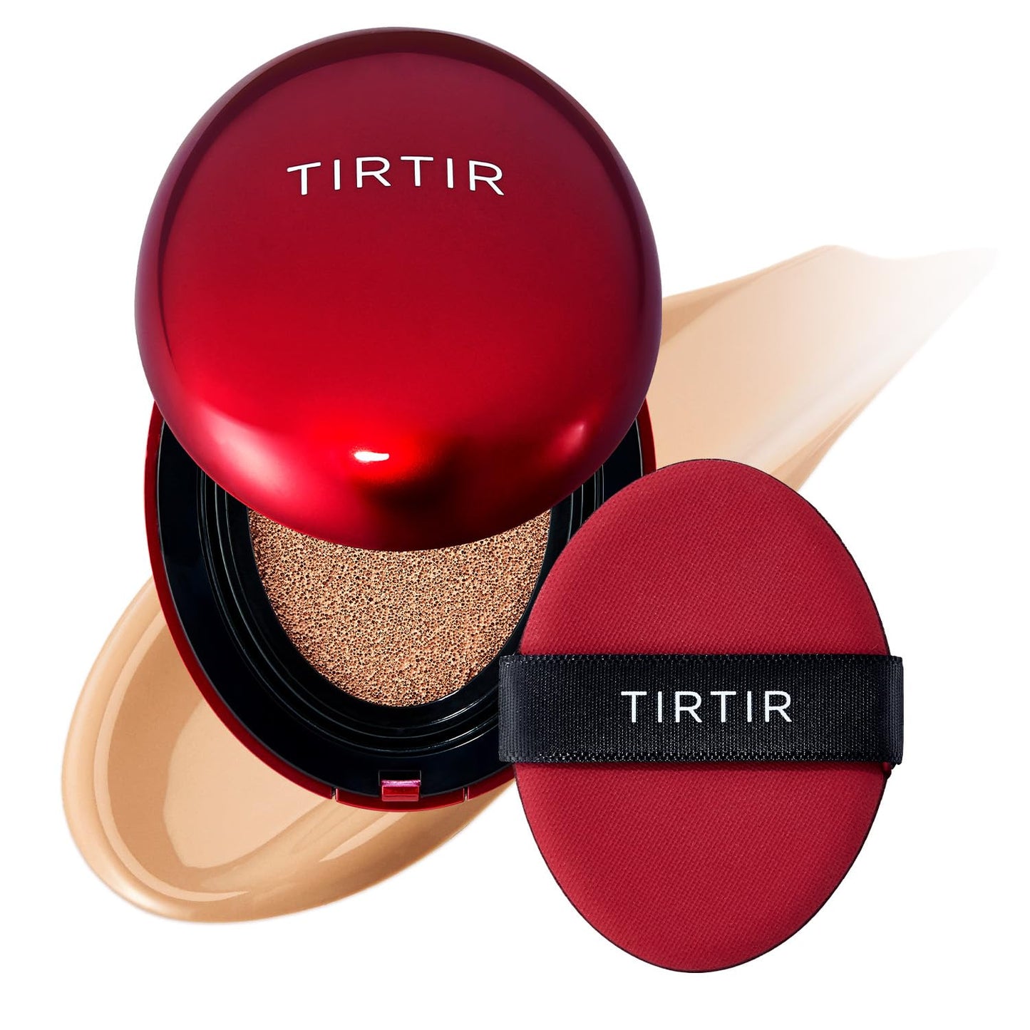 TIRTIR Mask Fit Red Cushion Foundation | Japan's No.1 Choice for Glass skin, Long-Lasting, Lightweight, Buildable Coverage, Semi-Matte (23N Sand, 0.63 Fl Oz (Pack of 1)) - Medaid