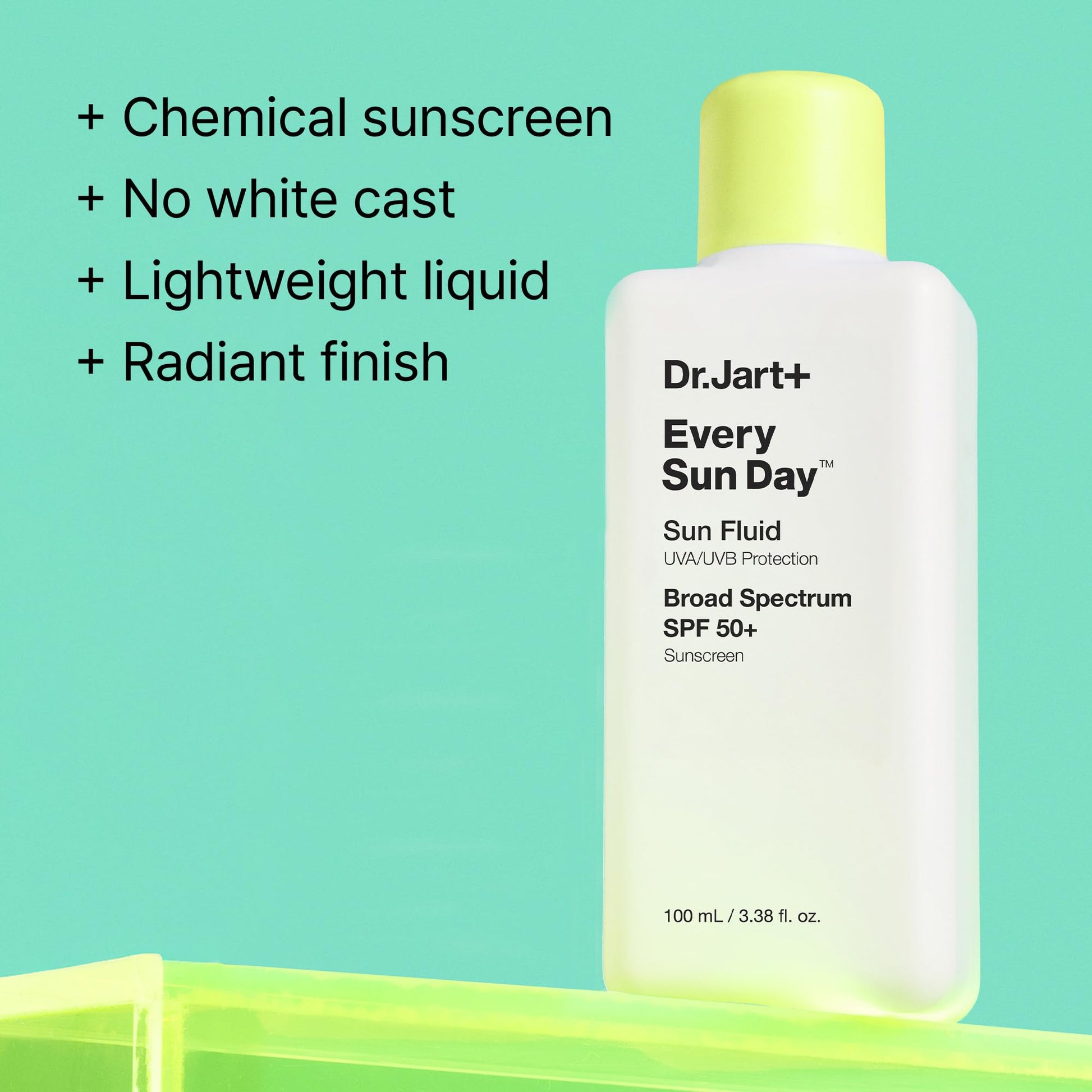 Dr.Jart+ Every Sun Day Sun Fluid Korean Sunscreen SPF 50+ for Face | Korean Skin Care, 3.38 Fl Oz - Medaid International