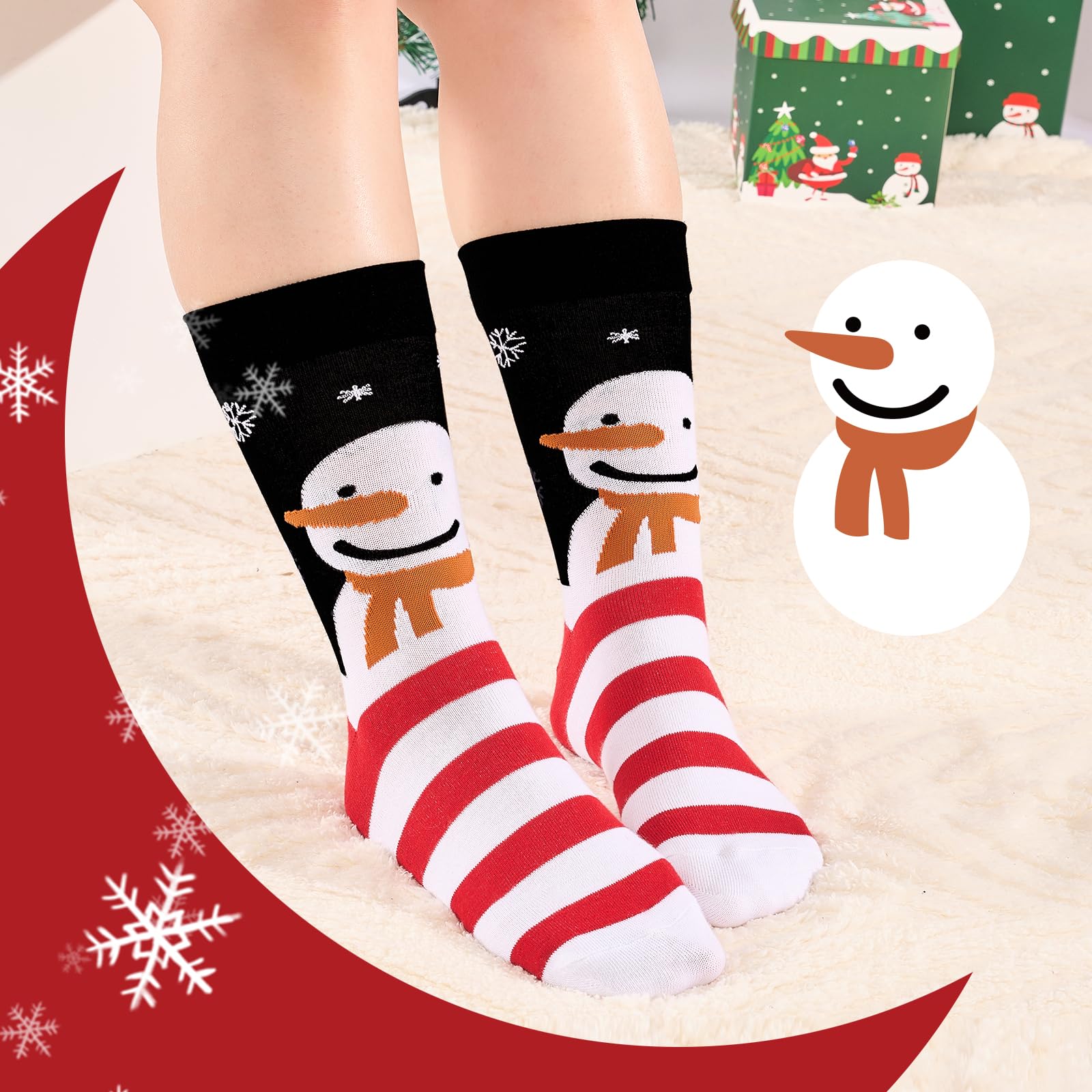 Christmas Socks for Women Men, Fun Santa Novelty Socks with Colorful Christmas Pattern Designs， Perfect Christmas Gifts - Medaid International
