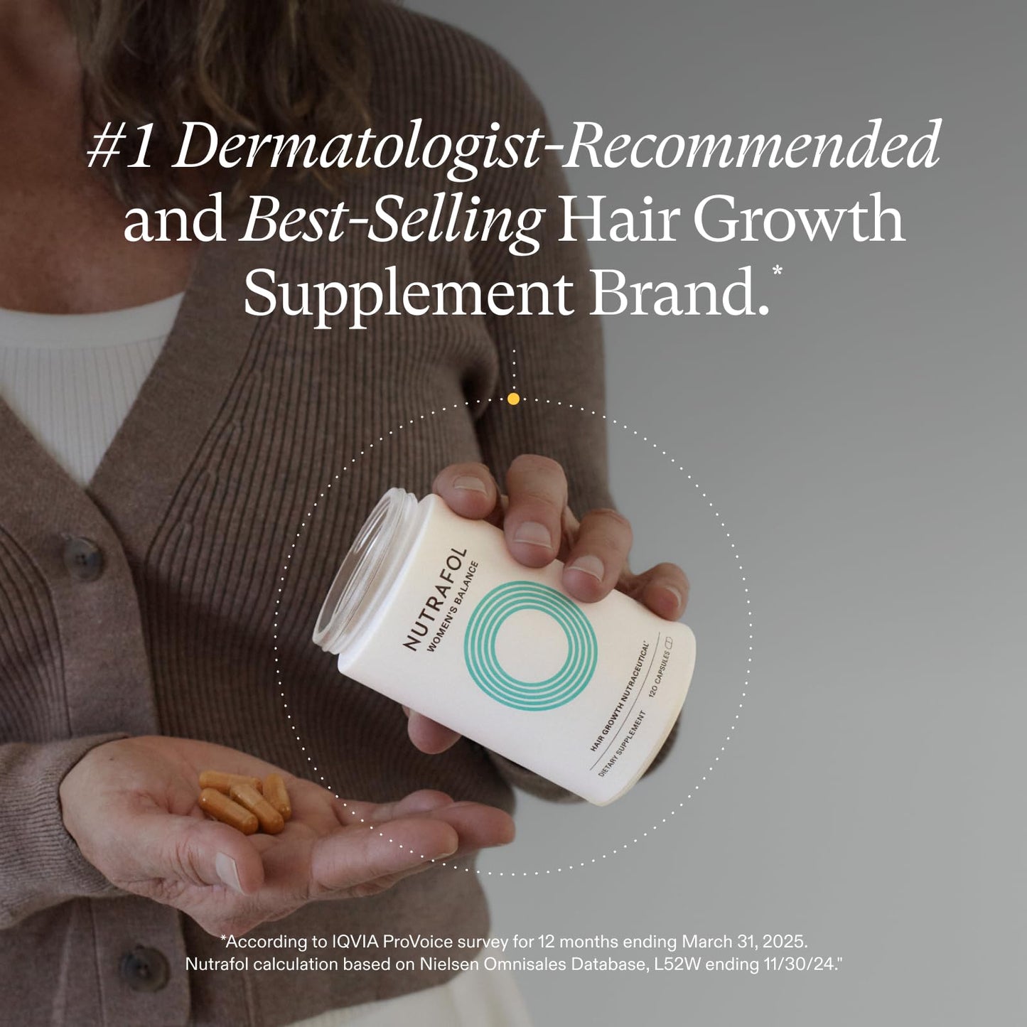Nutrafol Women's Balance Hair Growth Supplements, Ages 45 and Up, Clinically Proven for Visibly Thicker Hair and Scalp Coverage in 3-6 Months, Dermatologist Recommended - 1 Month Supply Refill Pouch - Medaid International